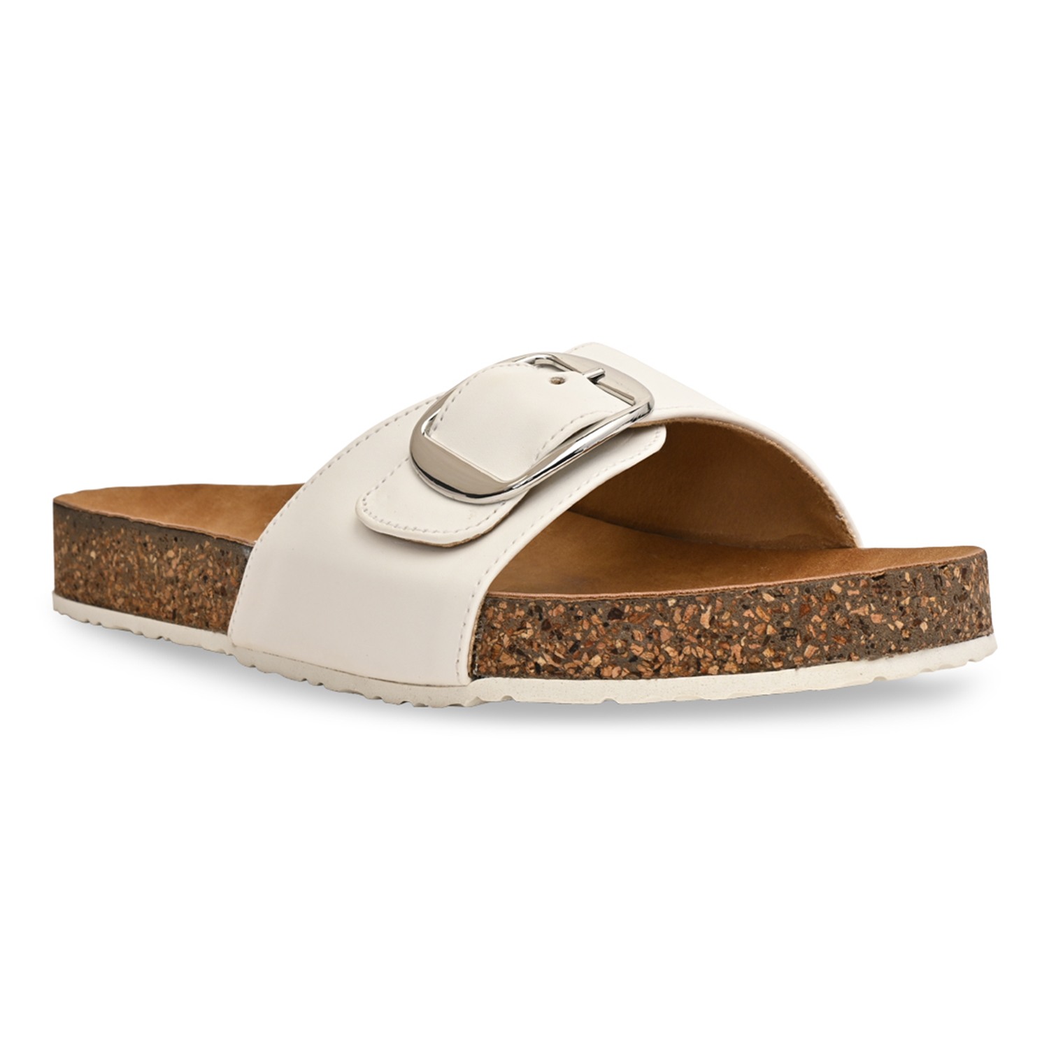 White Women Casual Flat Sliders