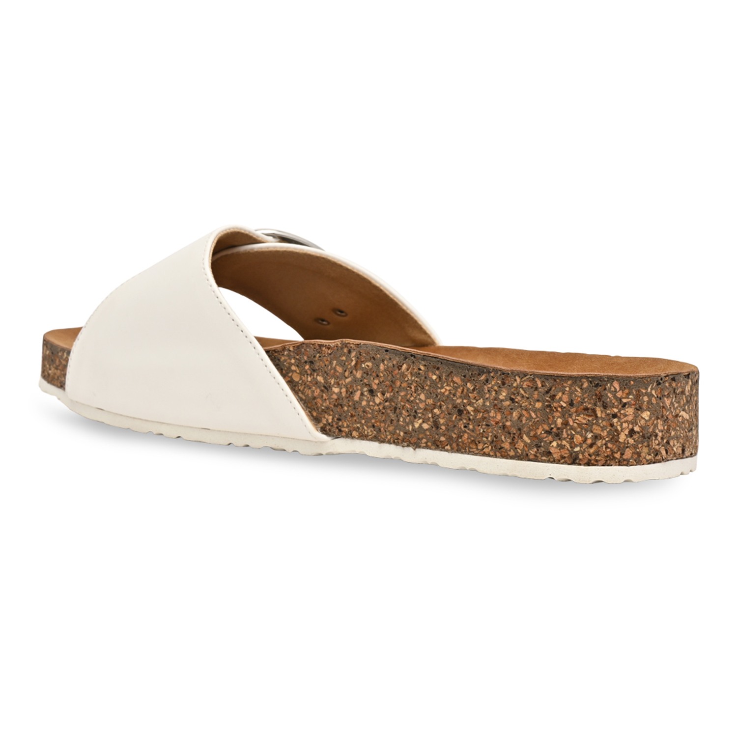White Women Casual Flat Sliders
