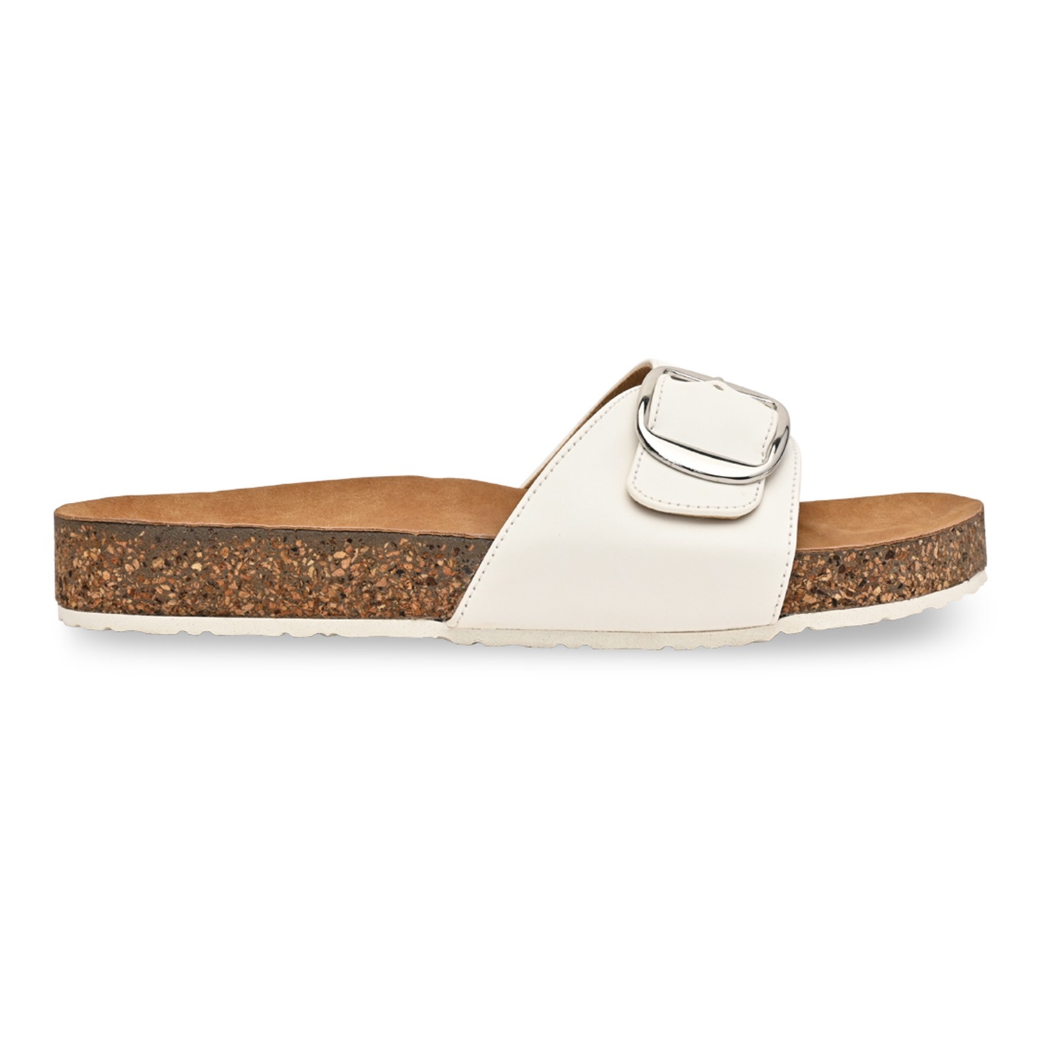 White Women Casual Flat Sliders