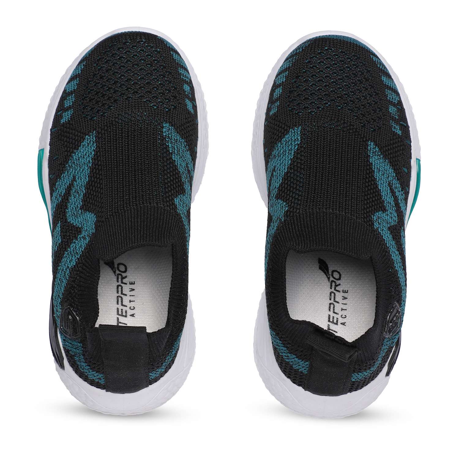 Black-Teal Slip-on Casual Shoes for Boys