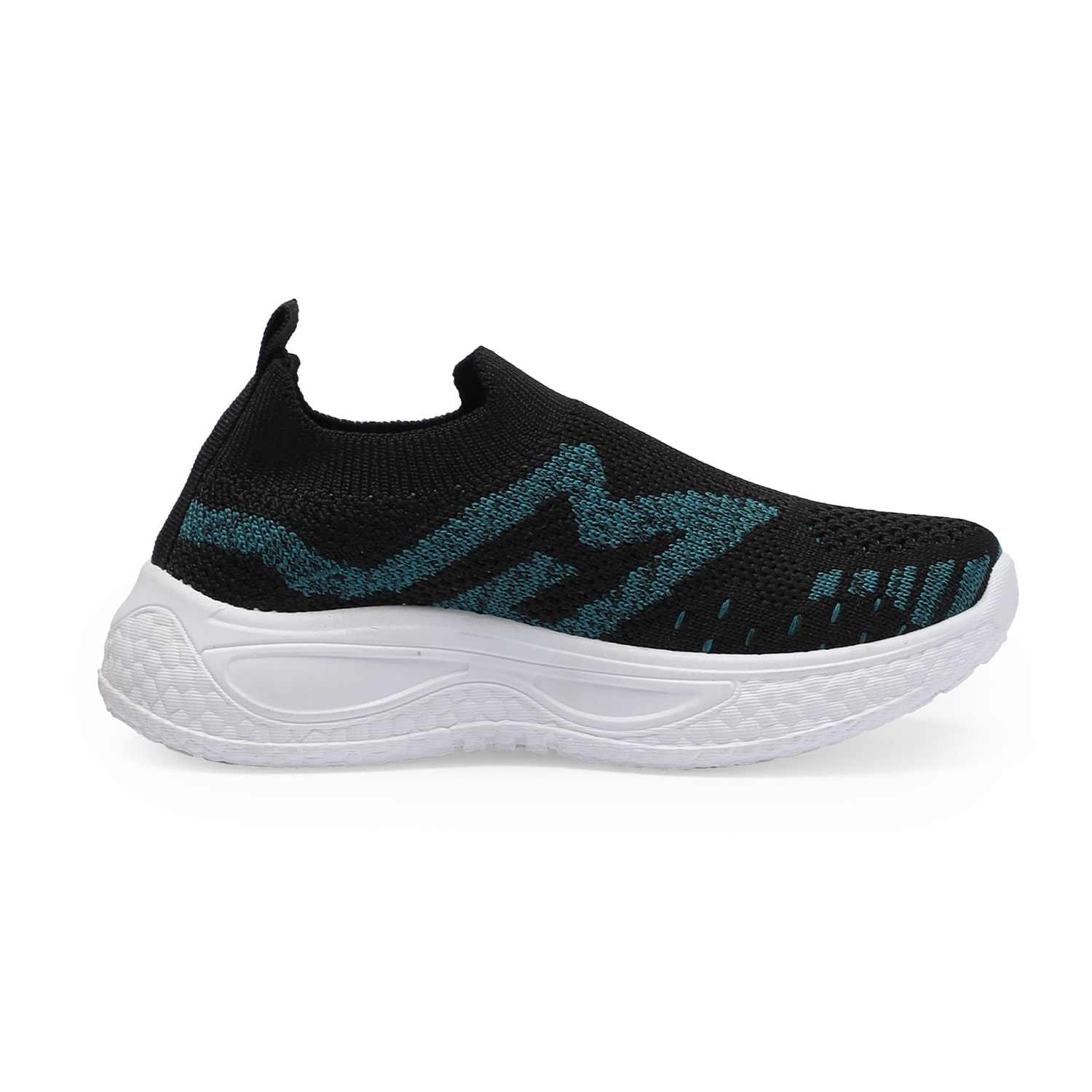 Black-Teal Slip-on Casual Shoes for Boys