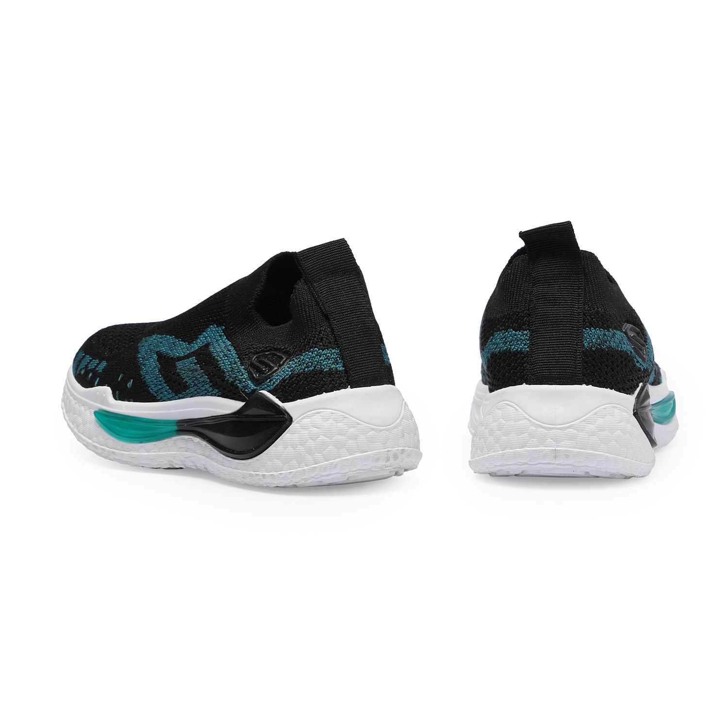 Black-Teal Slip-on Casual Shoes for Boys