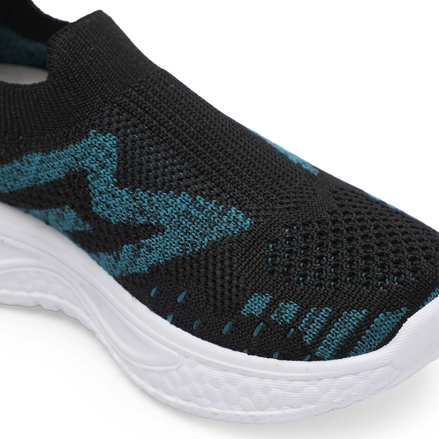 Black-Teal Slip-on Casual Shoes for Boys