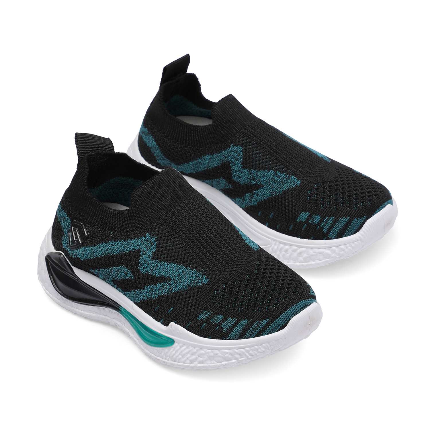 Black-Teal Slip-on Casual Shoes for Boys
