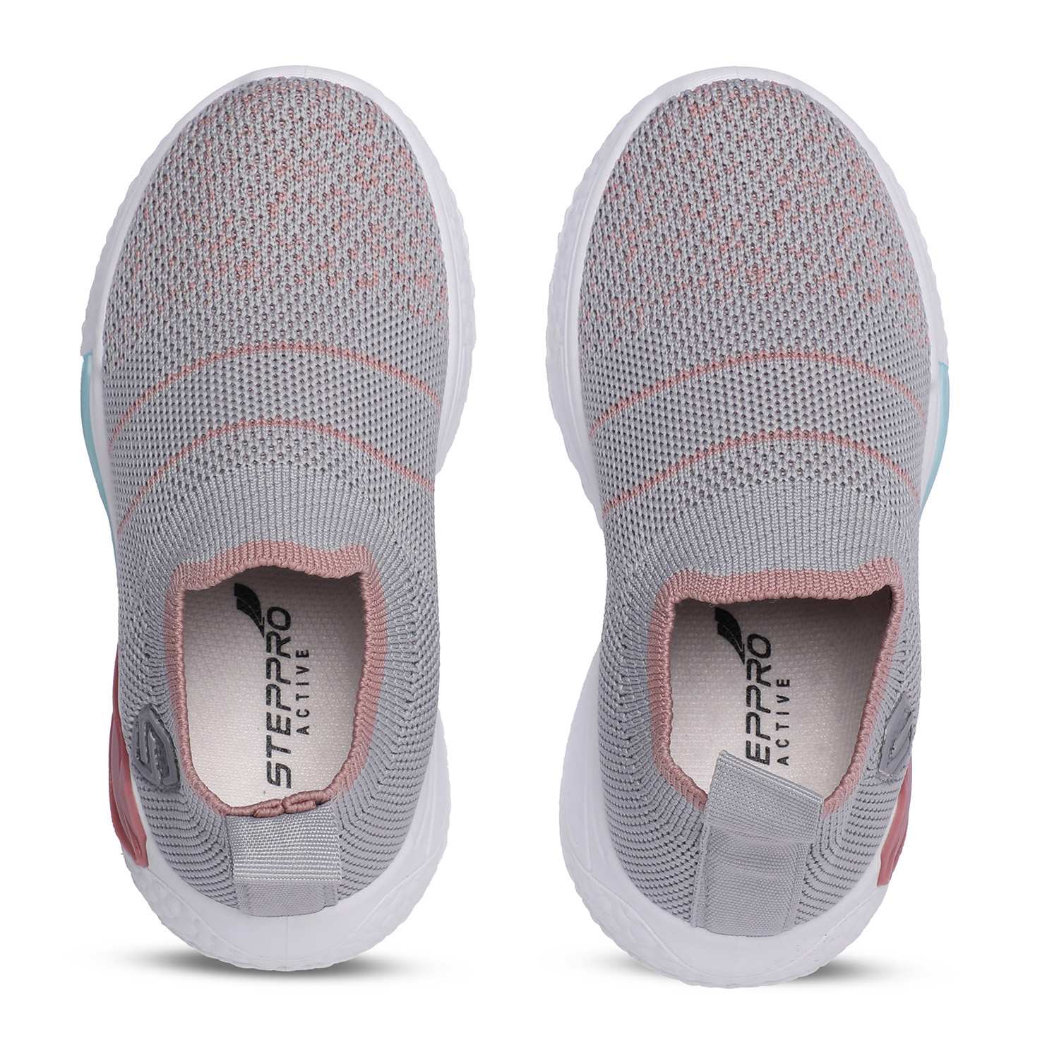 Grey-Pink Slip-on Casual Shoes for Girls
