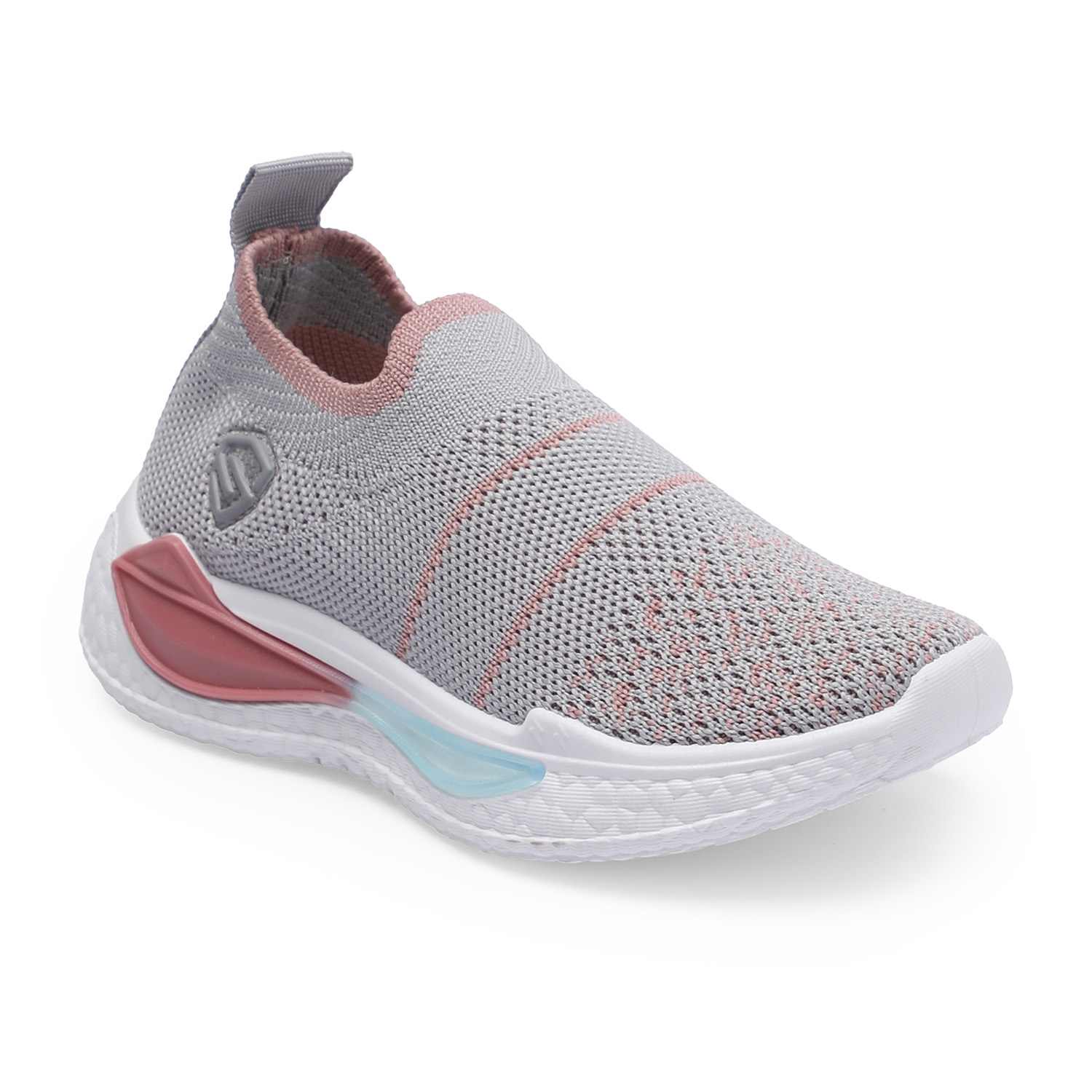 Grey-Pink Slip-on Casual Shoes for Girls