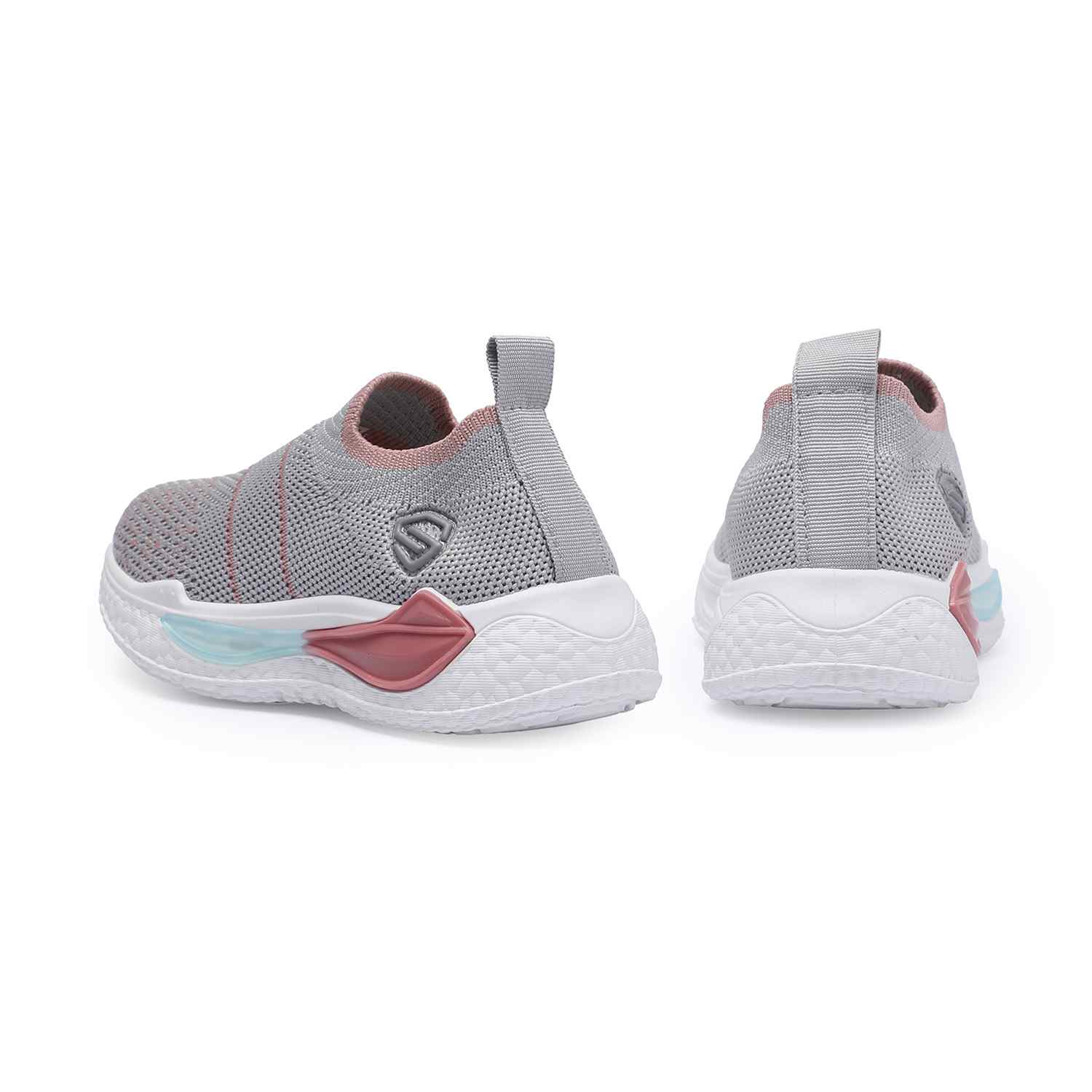 Grey-Pink Slip-on Casual Shoes for Girls