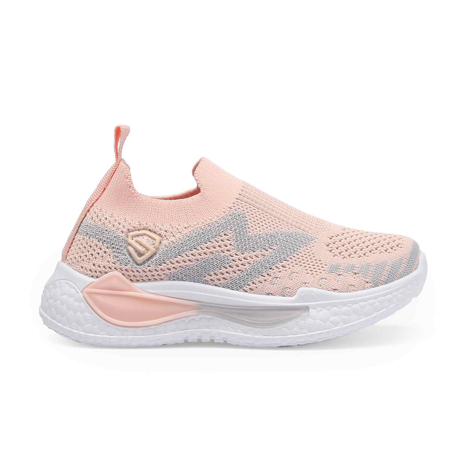 Grey-Pink Slip-on Casual Shoes for Girls