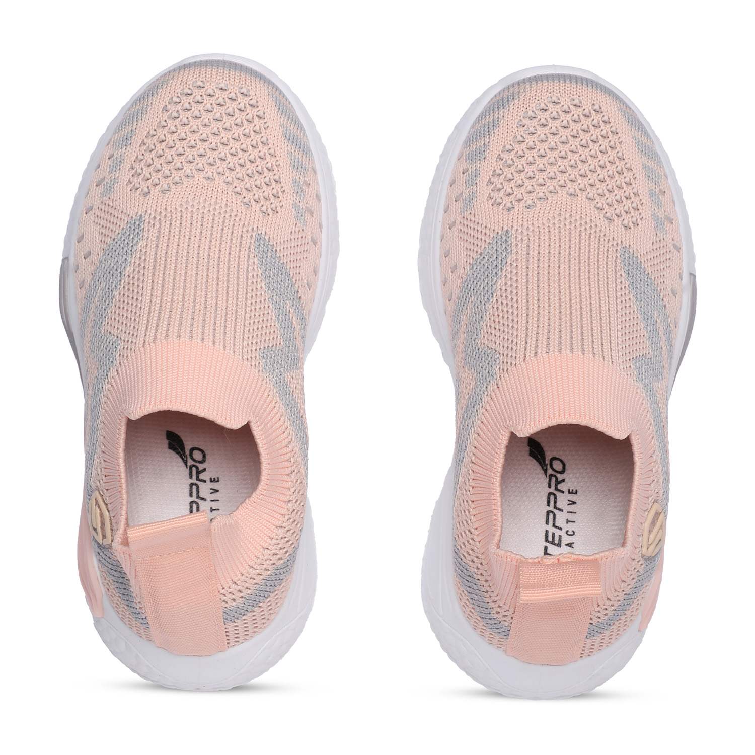 Grey-Pink Slip-on Casual Shoes for Girls