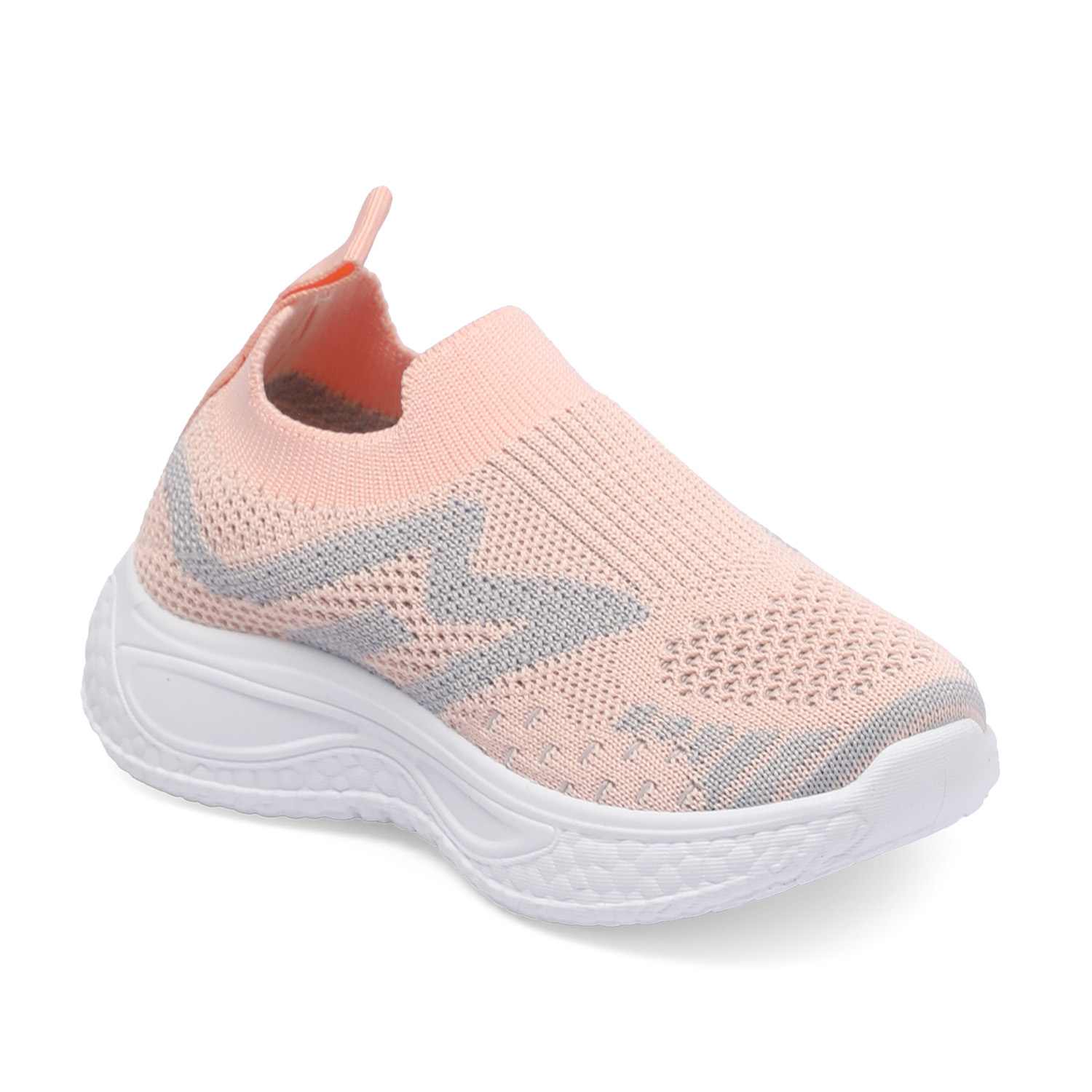 Grey-Pink Slip-on Casual Shoes for Girls