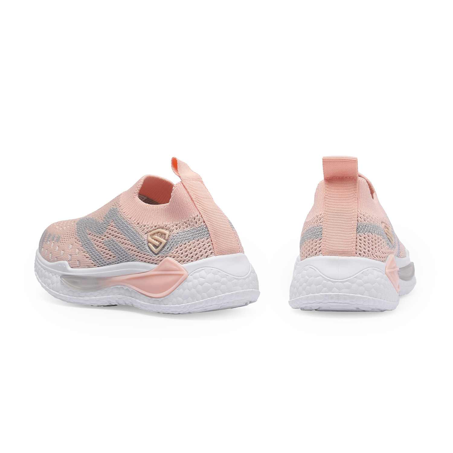 Grey-Pink Slip-on Casual Shoes for Girls