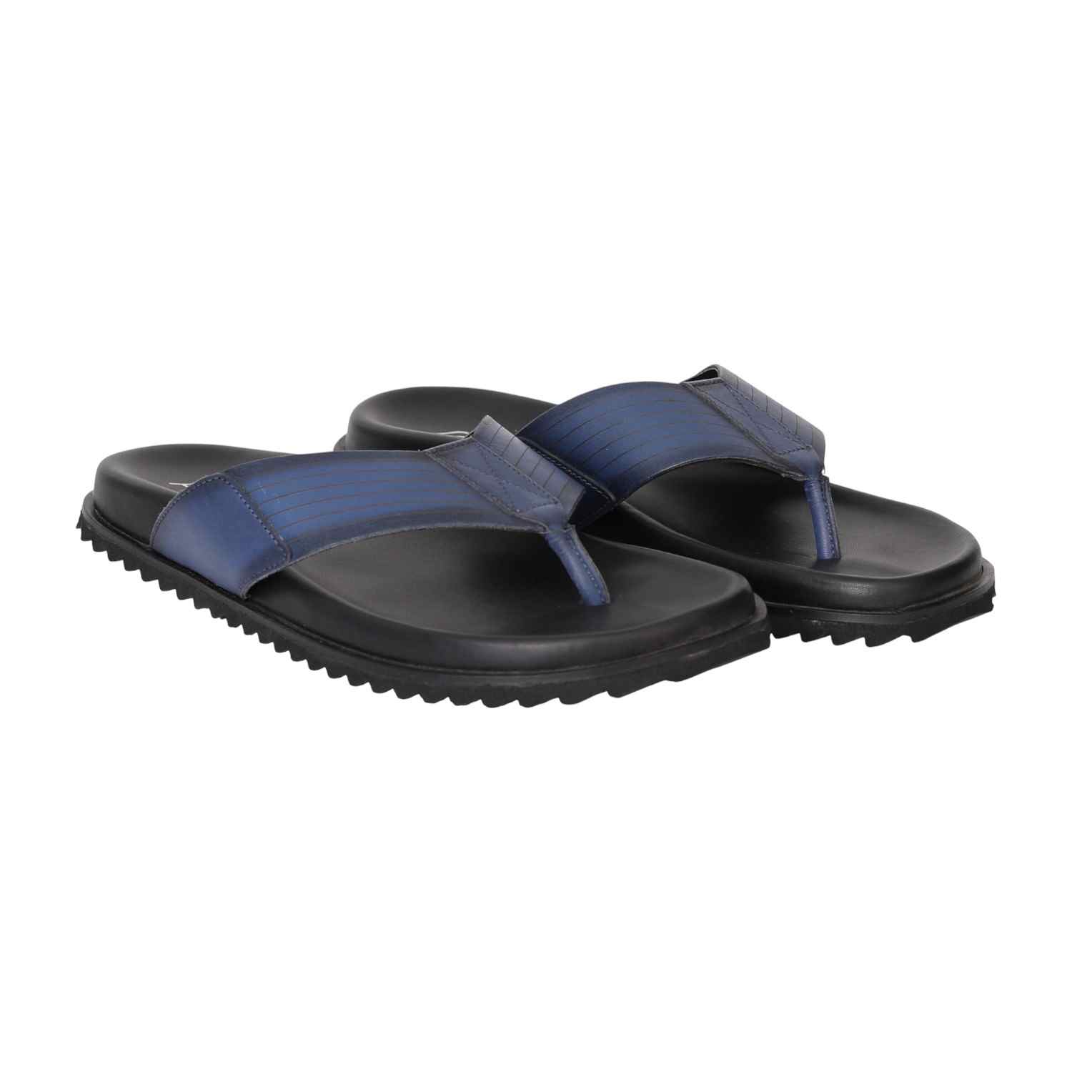 Men Navy Comfort Thong Slip-Ons