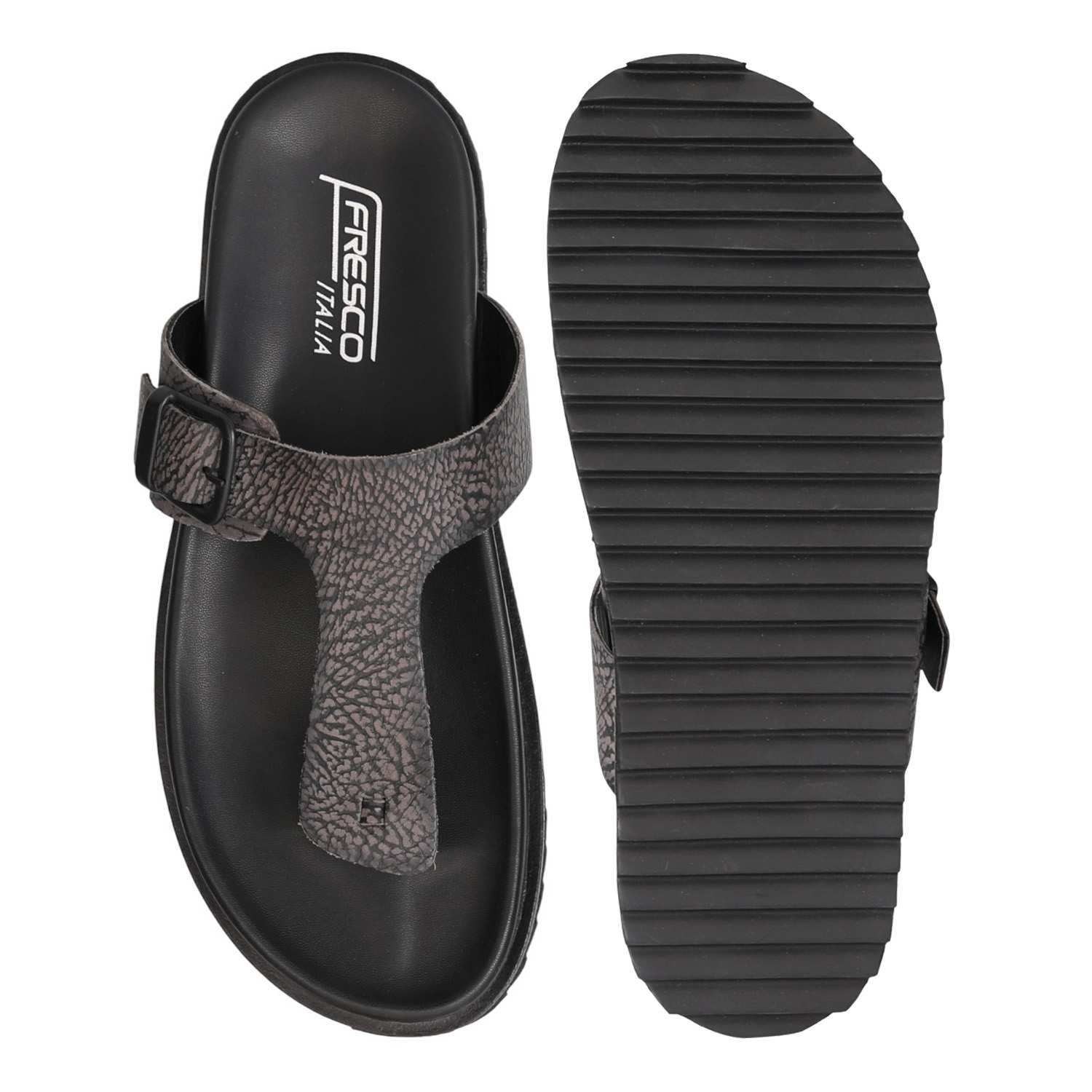 Men Grey Ergo Toe-Ring Sandals