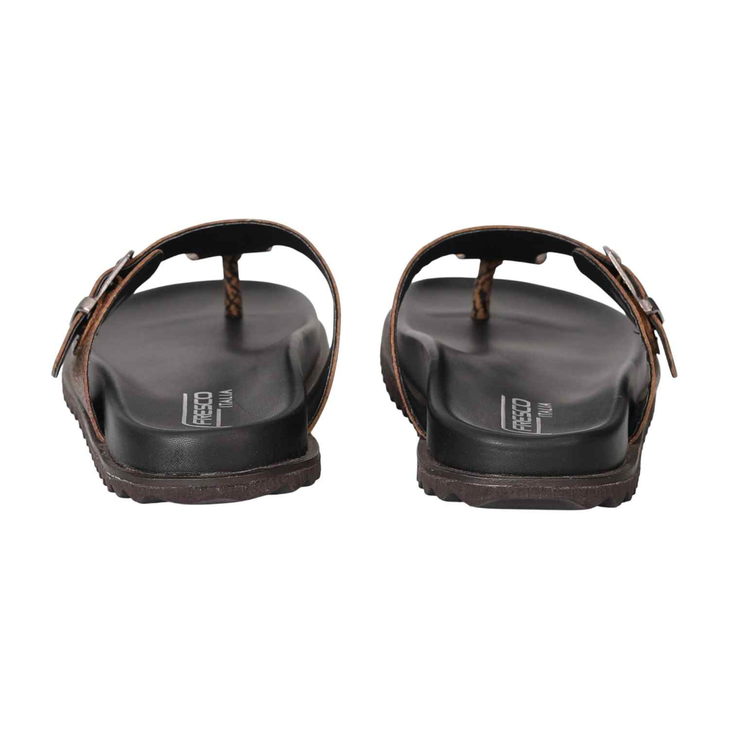 Men Brown Ergo Toe-Ring Sandals