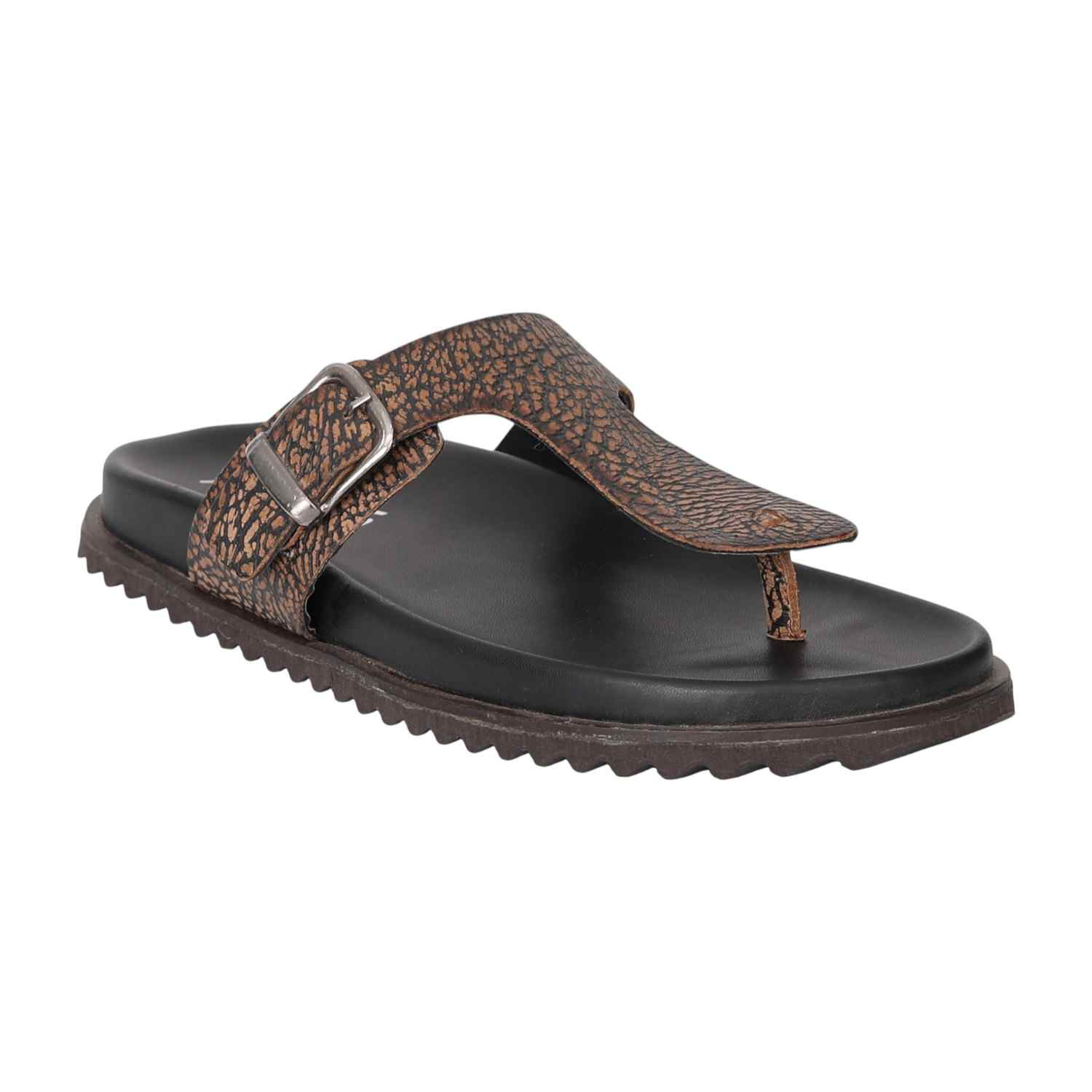 Men Brown Ergo Toe-Ring Sandals