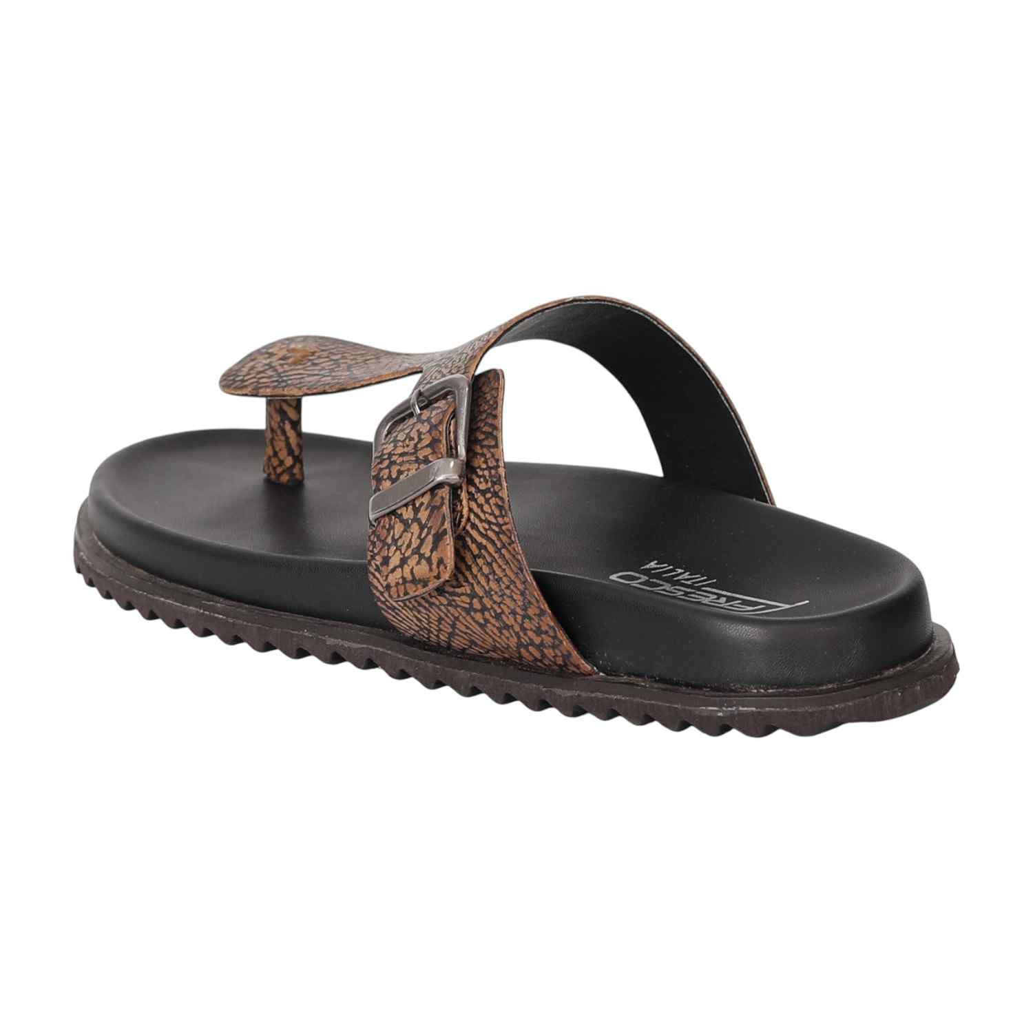 Men Brown Ergo Toe-Ring Sandals