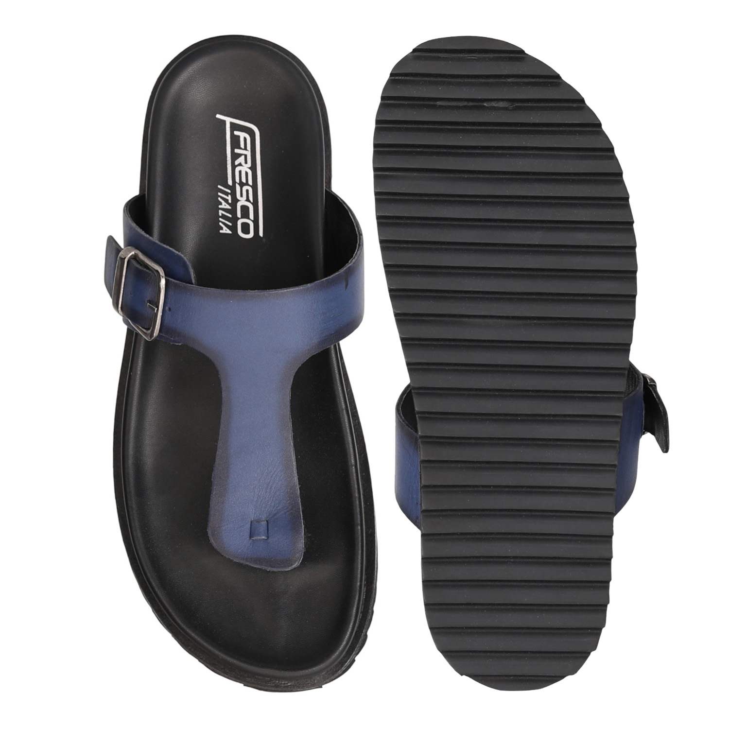 Men Navy Minimalist Toe-Loop Flats