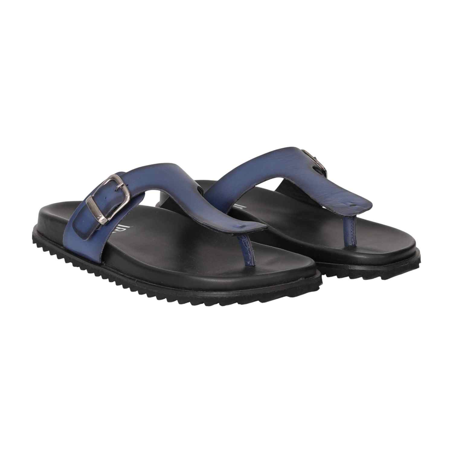 Men Navy Minimalist Toe-Loop Flats