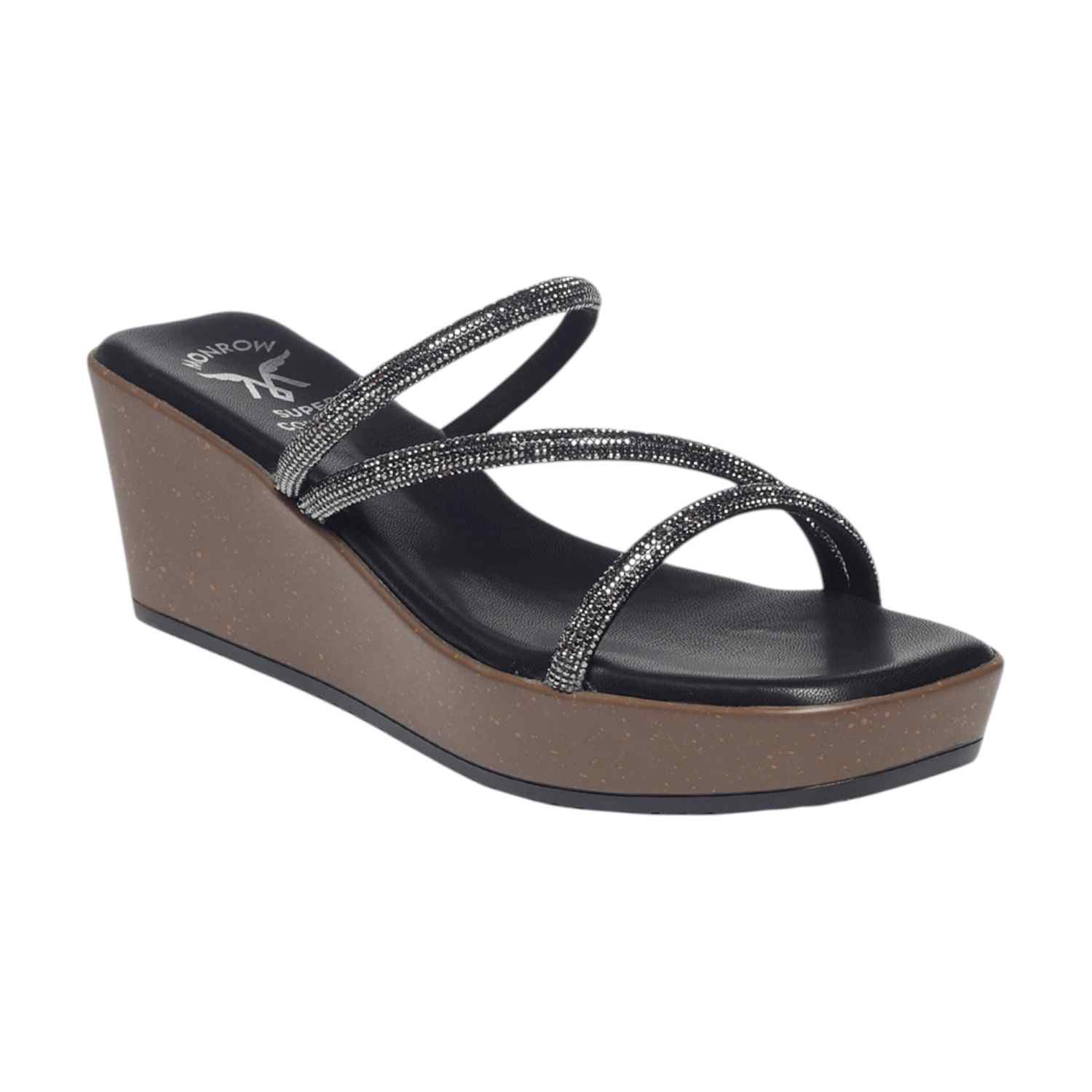 Monrow Axelle Black Wedge Heels