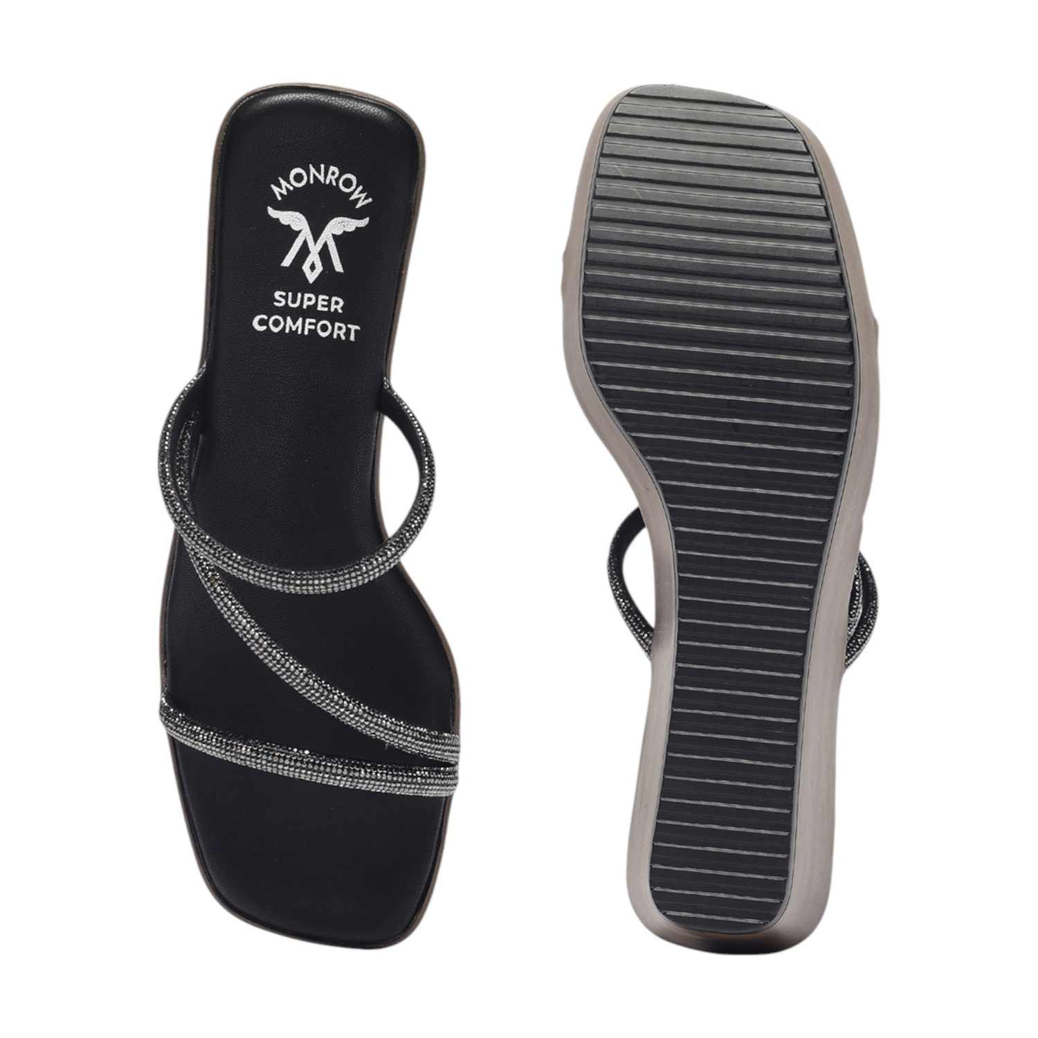 Monrow Axelle Black Wedge Heels