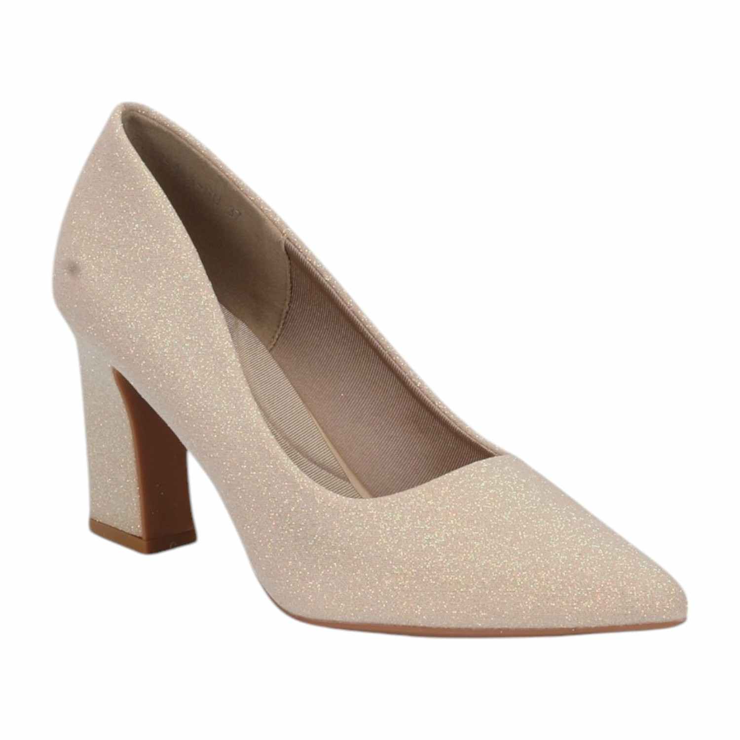 Women Shoes Gold Block Heel