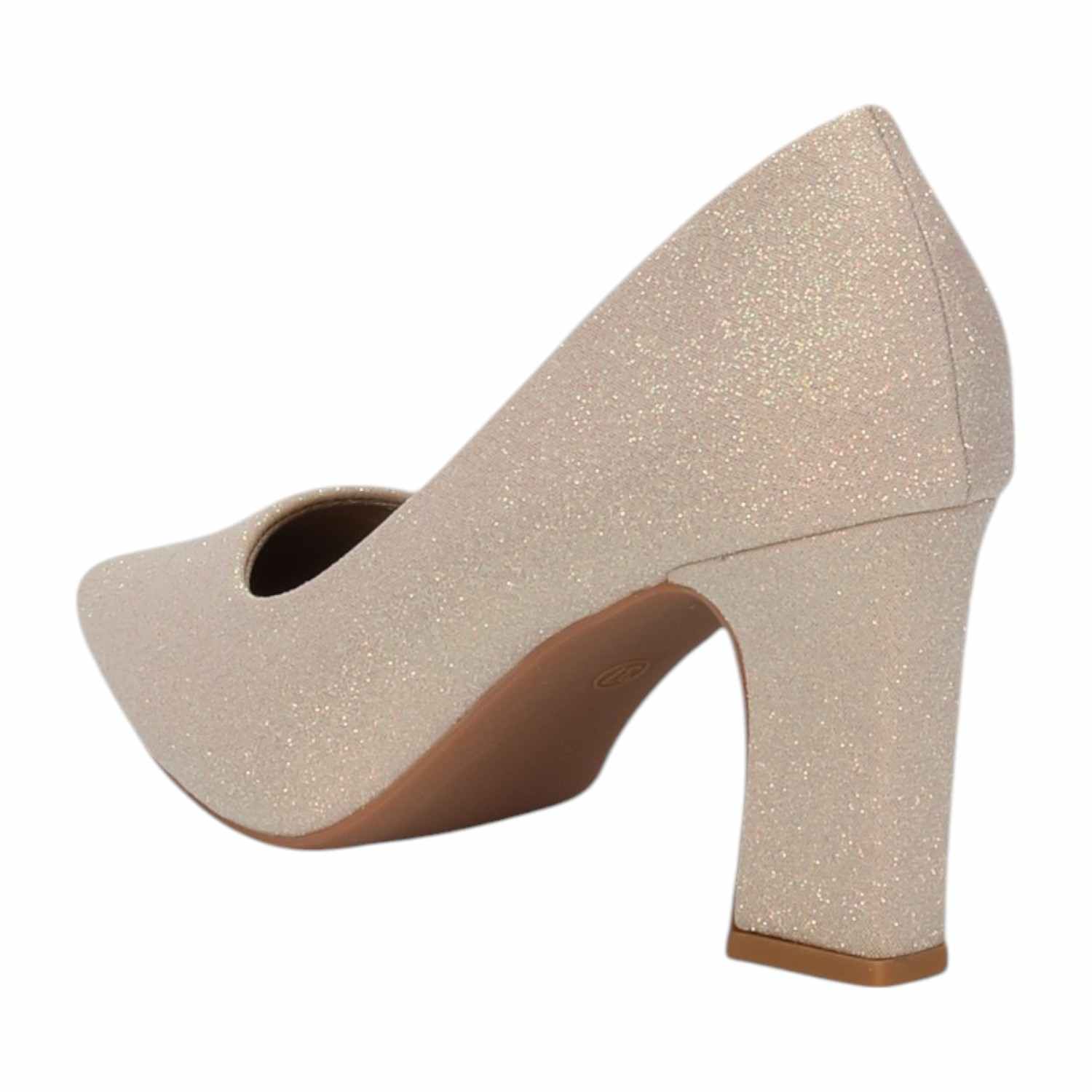 Women Shoes Gold Block Heel