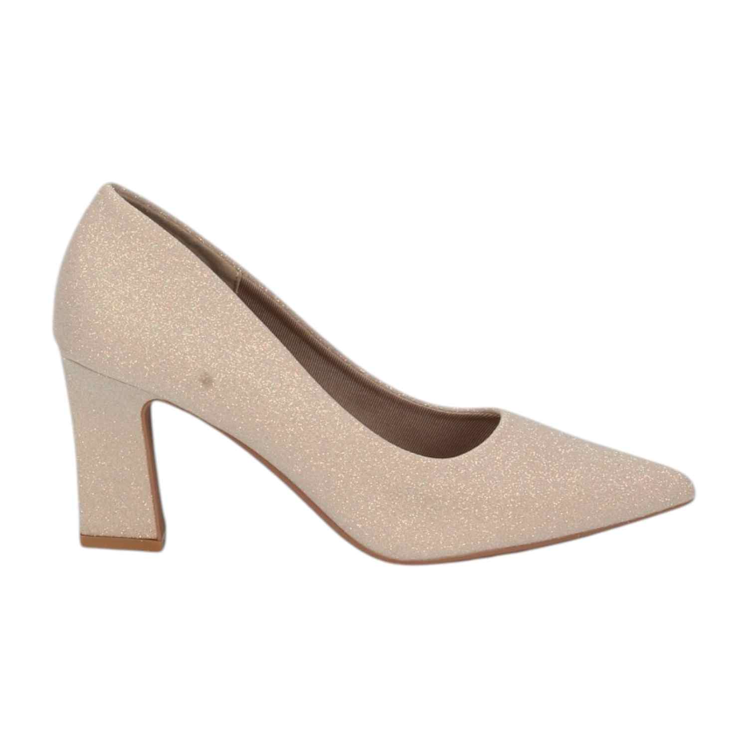 Women Shoes Gold Block Heel
