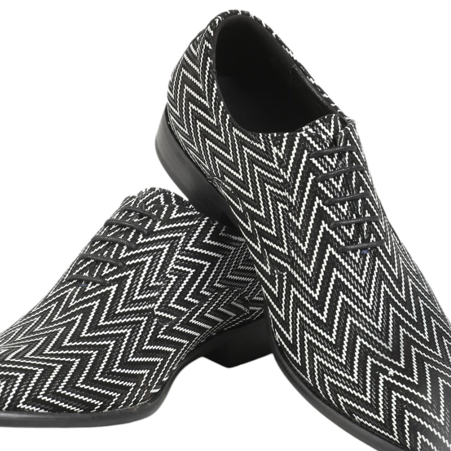 Men Black White Casual Shoes Lace Up