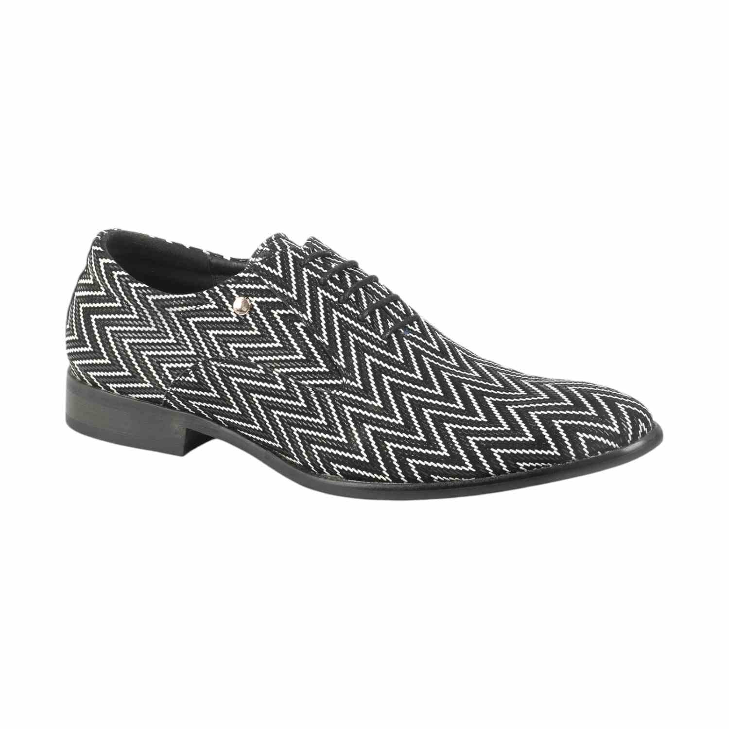 Men Black White Casual Shoes Lace Up