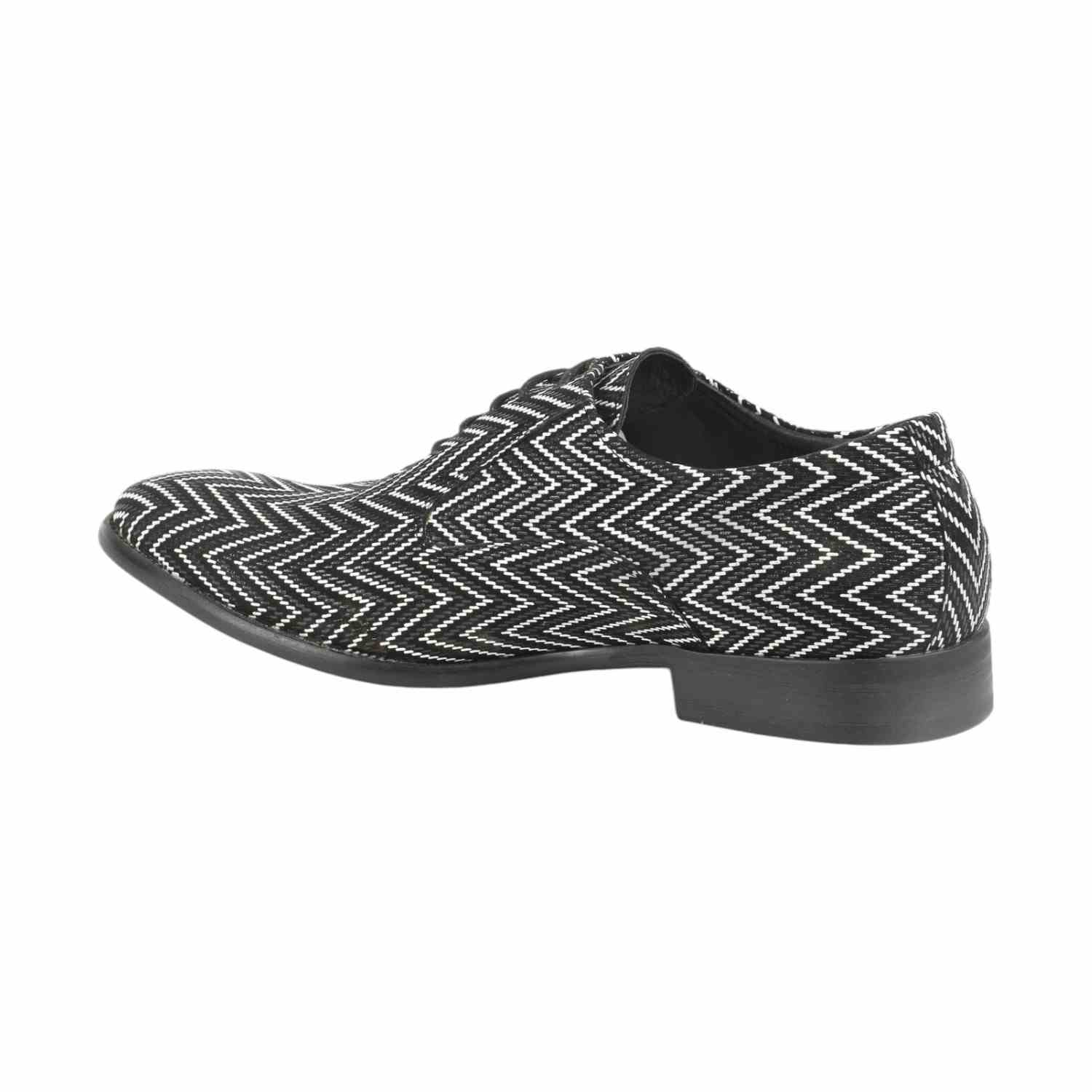 Men Black White Casual Shoes Lace Up