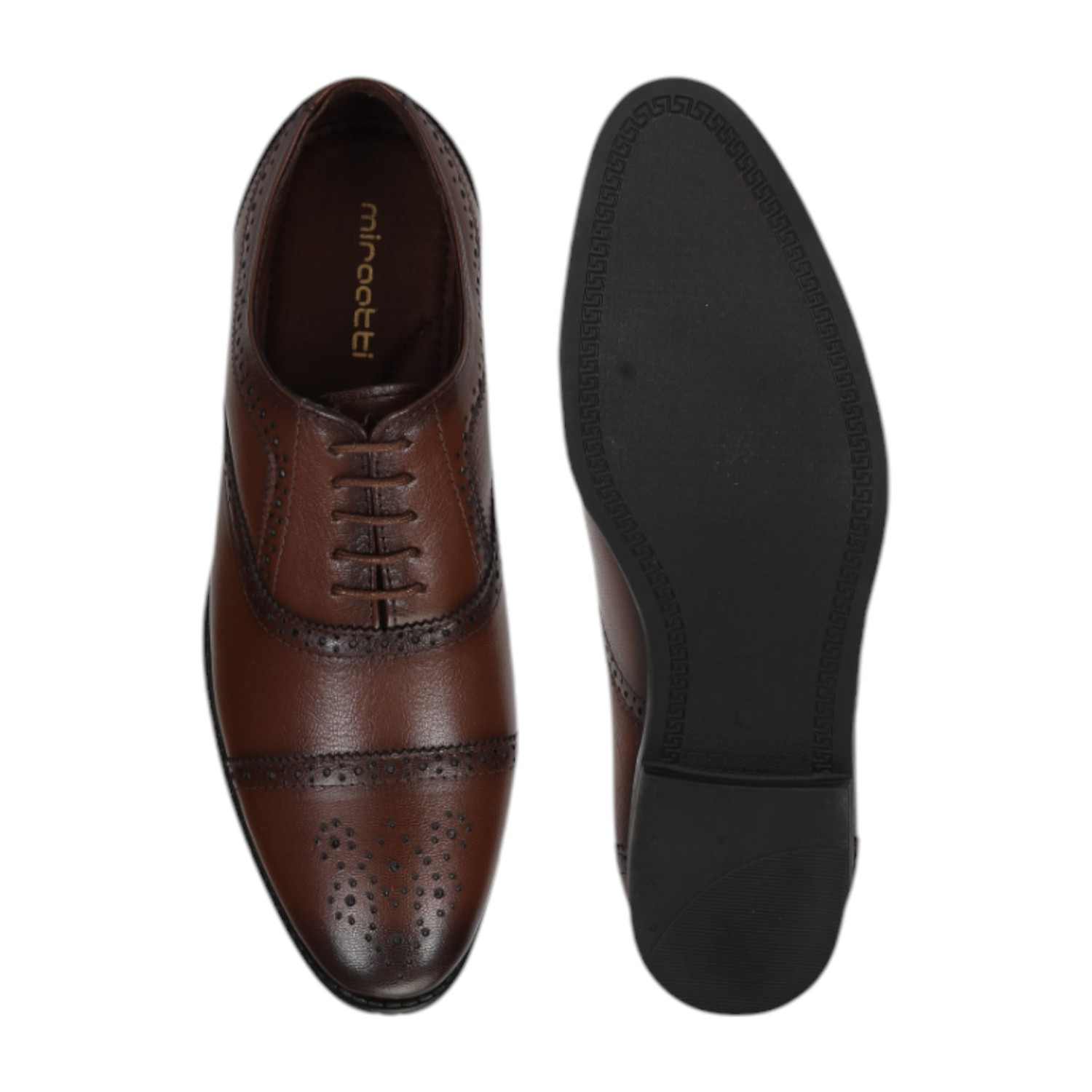 Men Formal Shoes Tan Lace Up