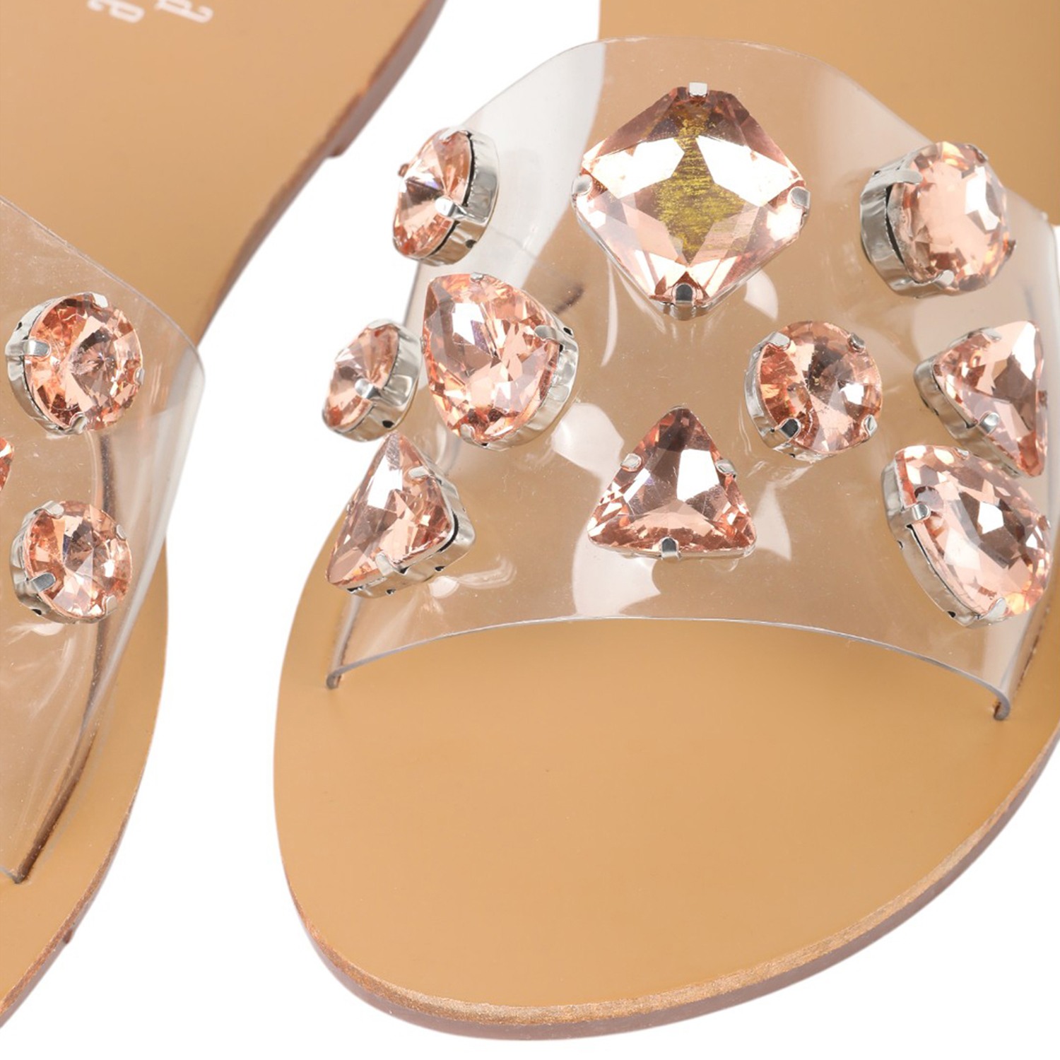 Women Clear Casual Flat Slip On