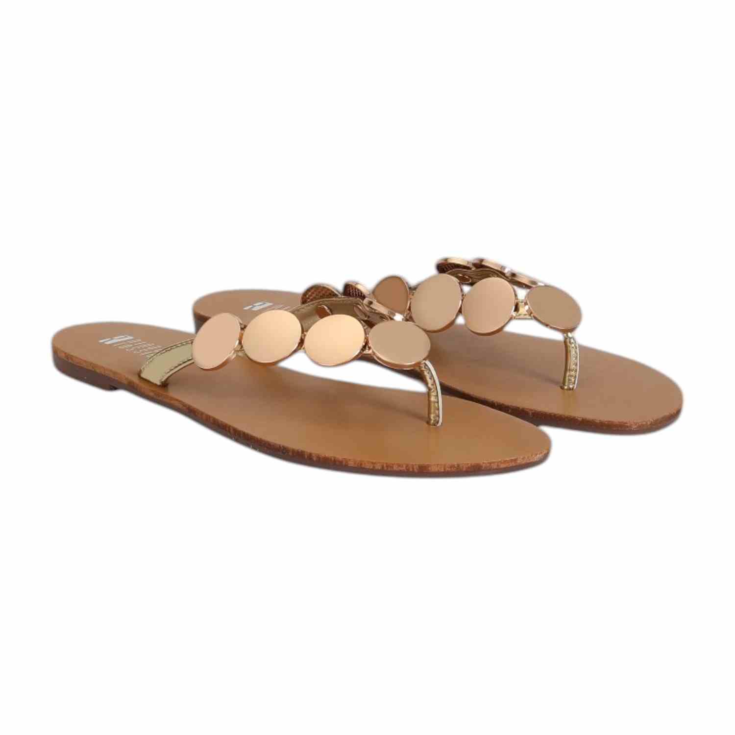 Women Embellished Gold Casual Flat