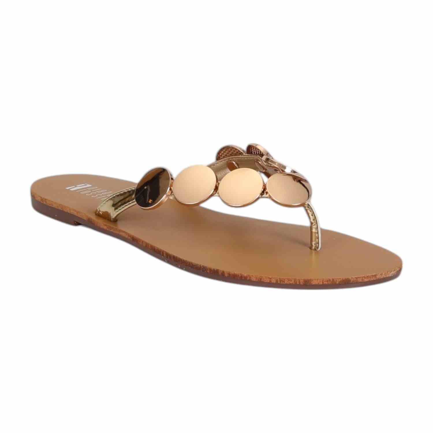 Women Embellished Gold Casual Flat