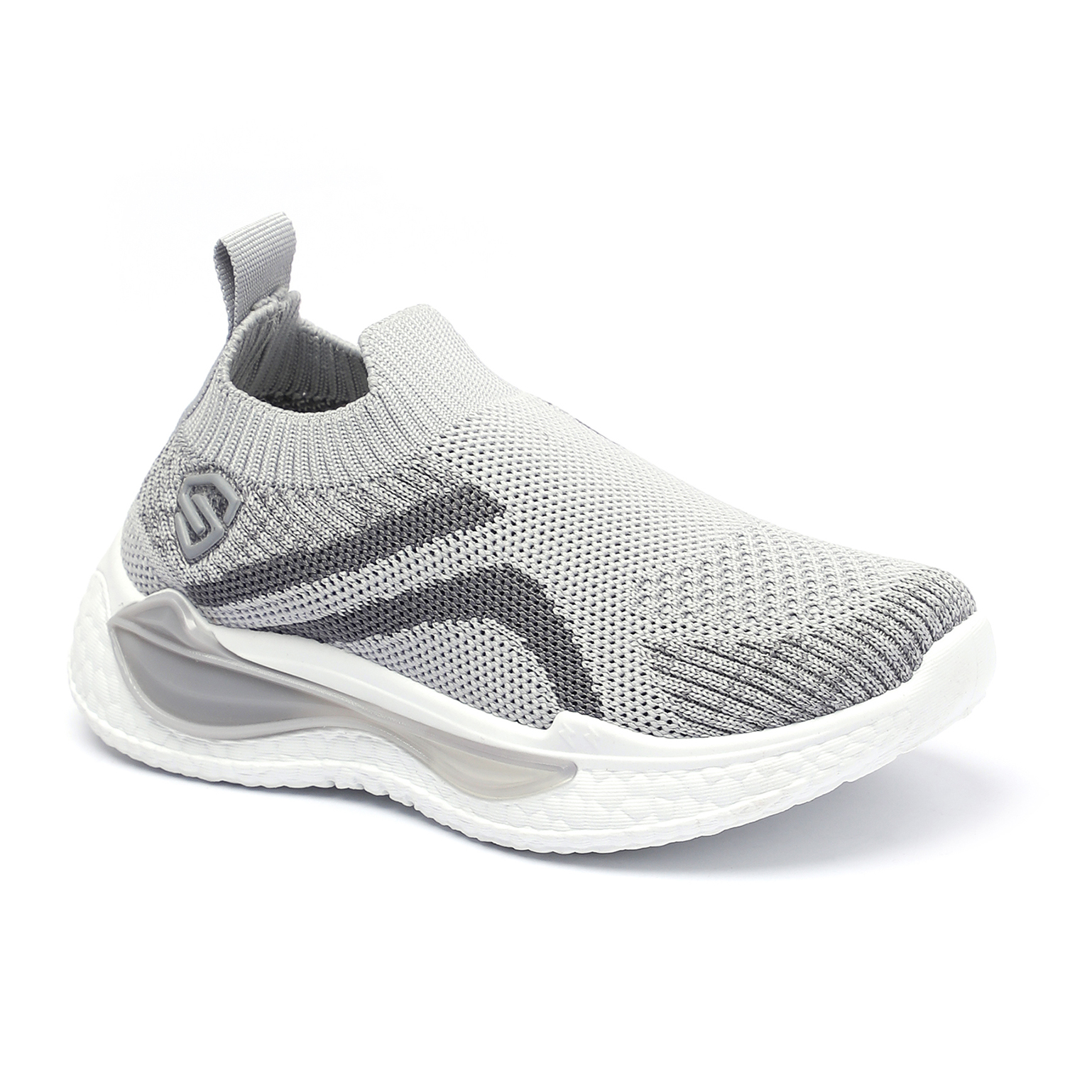 Kids Grey Casual Slip On Shoes