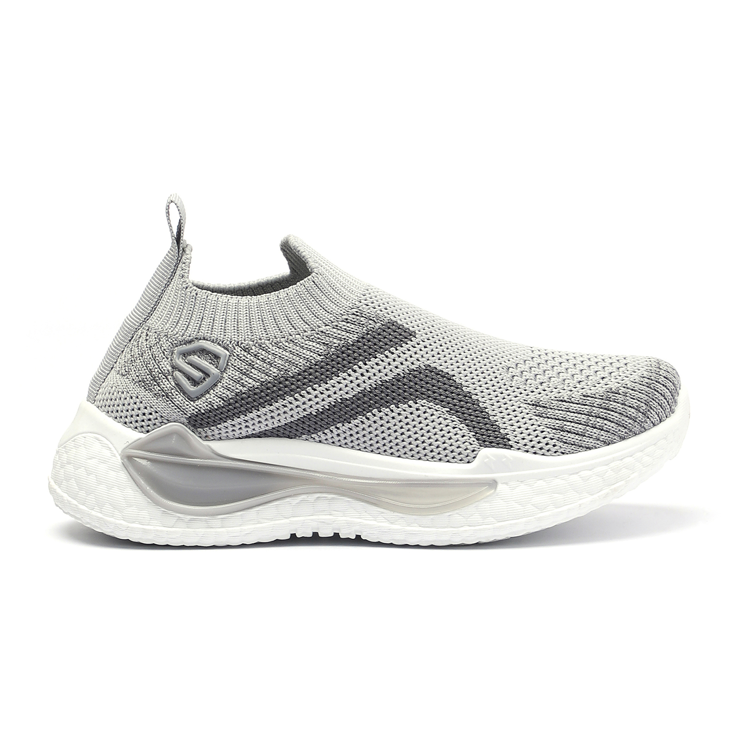 Kids Grey Casual Slip On Shoes