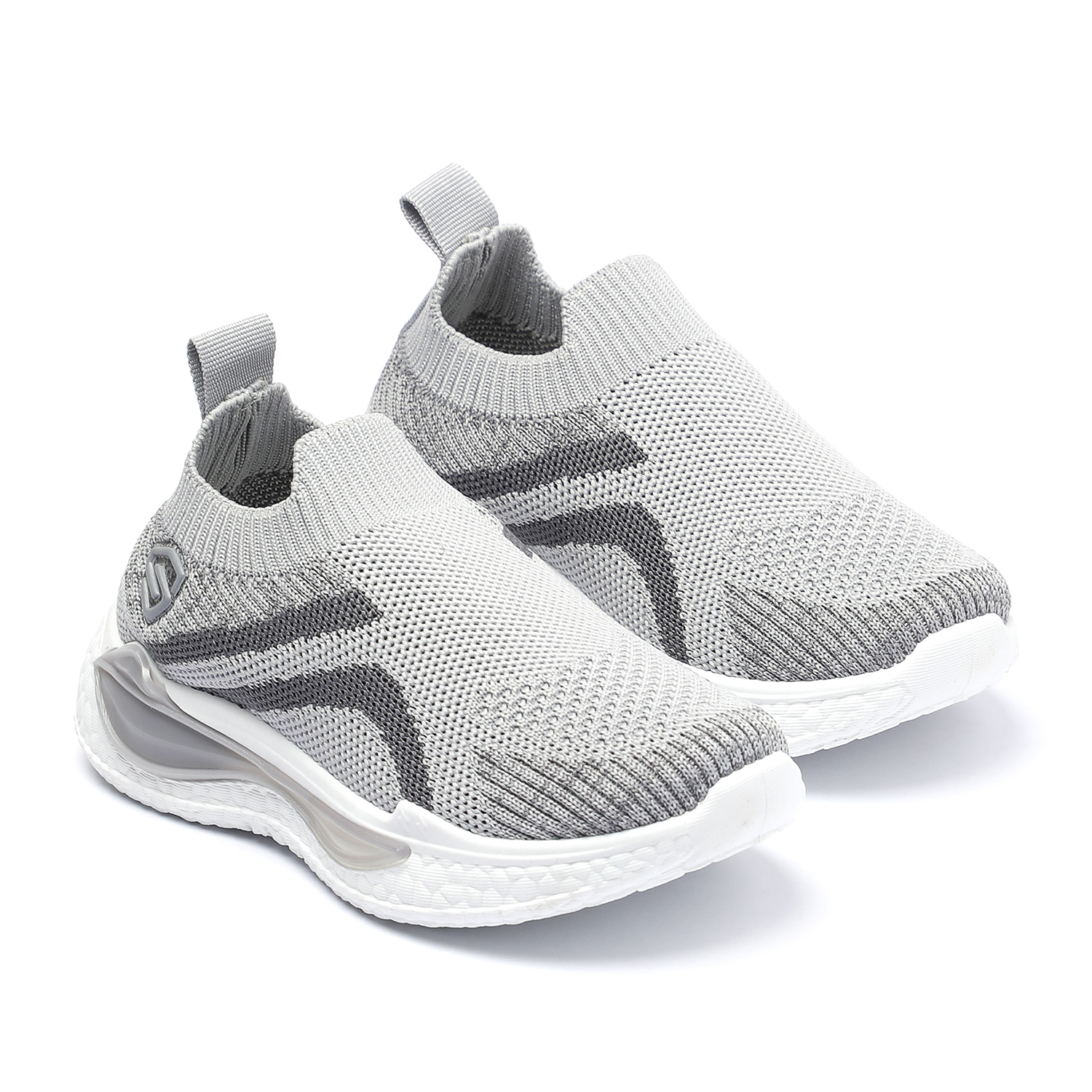 Kids Grey Casual Slip On Shoes