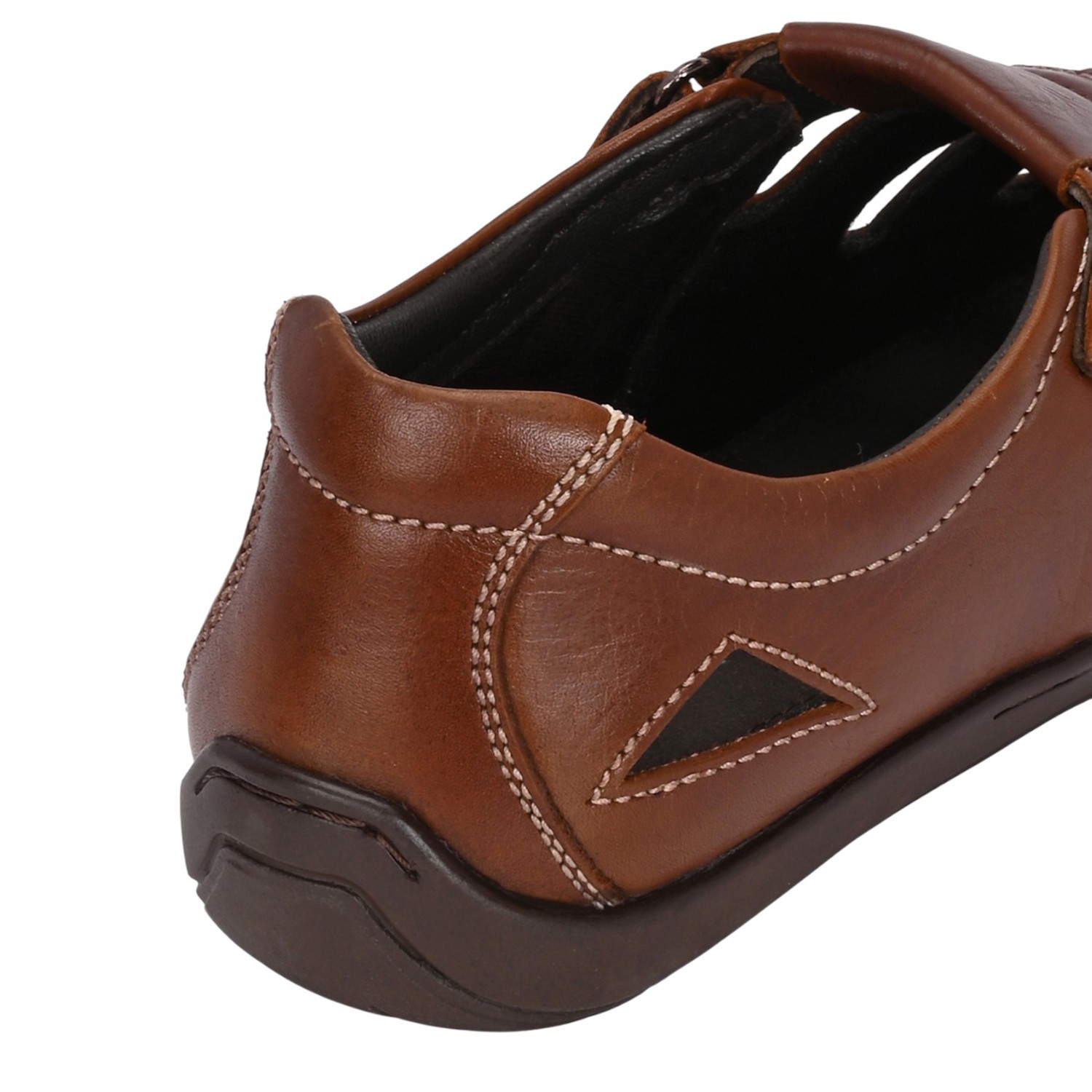 Men Brown Fisherman Sandal with Contrast Stitching