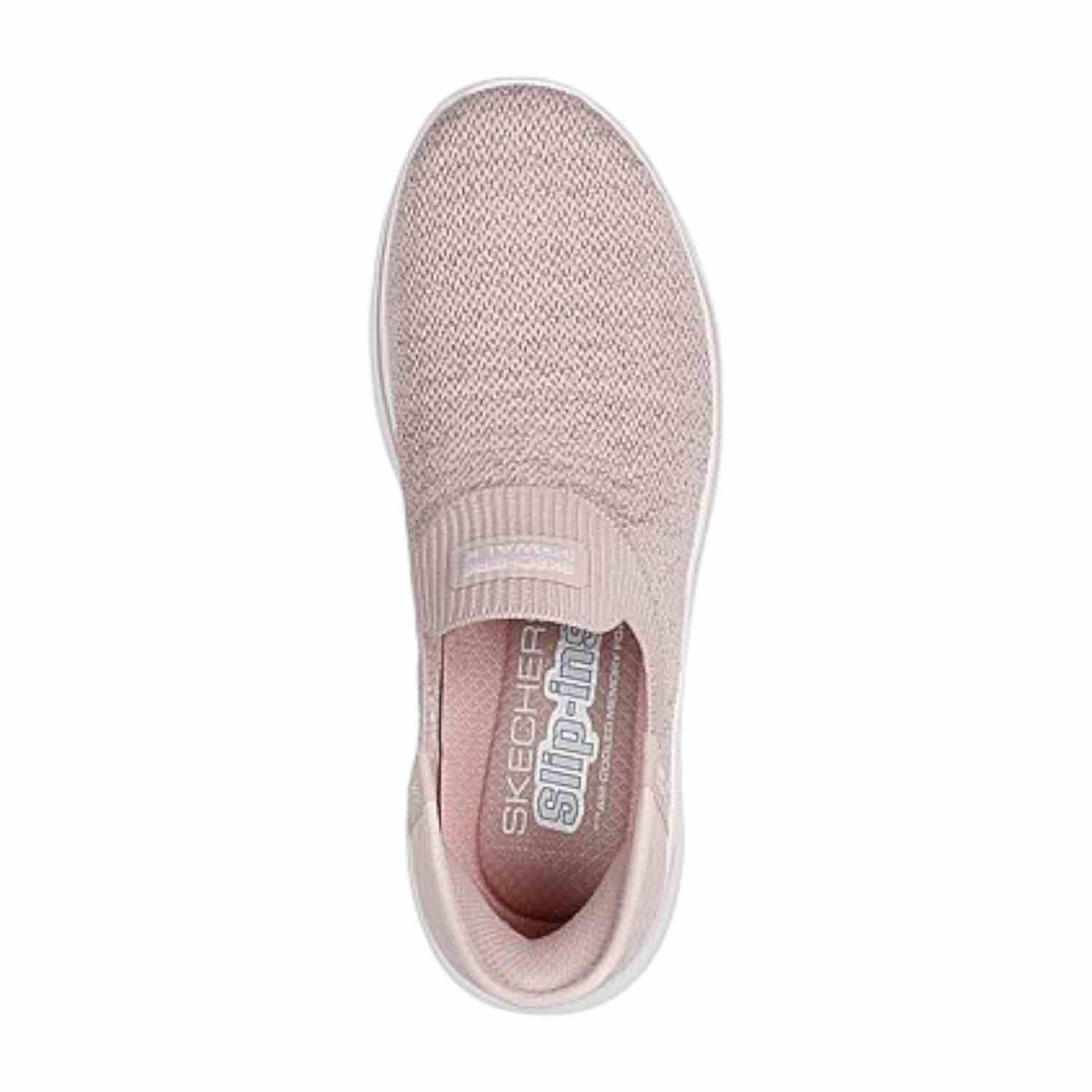 Stretch Knit Skechers Go Walk Womens Light-Pink Women Go Walk
