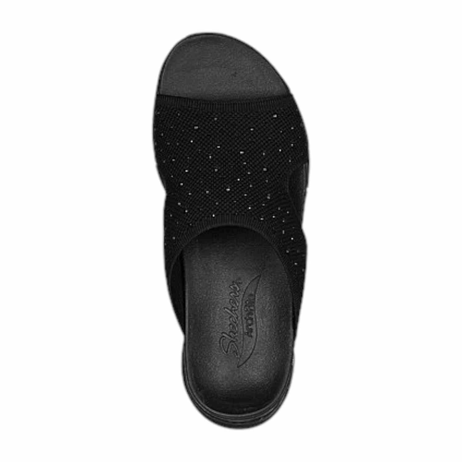 Skechers Black Women Arch Fit-Sweet Monet Slidders