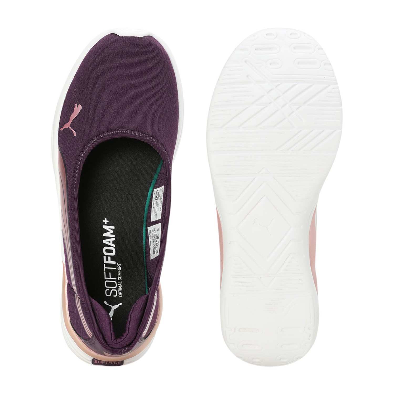 PUMA WOMEN PURPLE EVELYN SOFTRIDE SLIP ON SNEAKERS