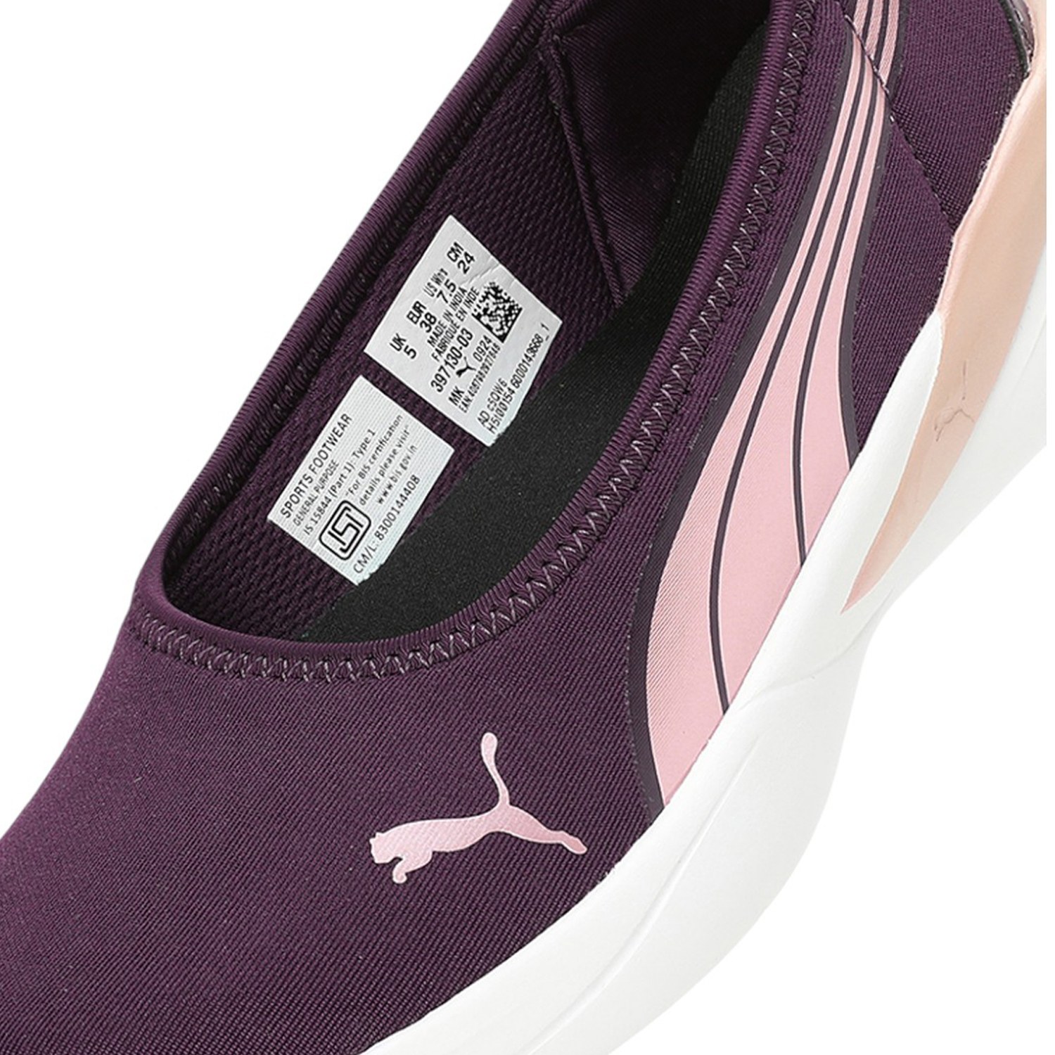 PUMA WOMEN PURPLE EVELYN SOFTRIDE SLIP ON SNEAKERS