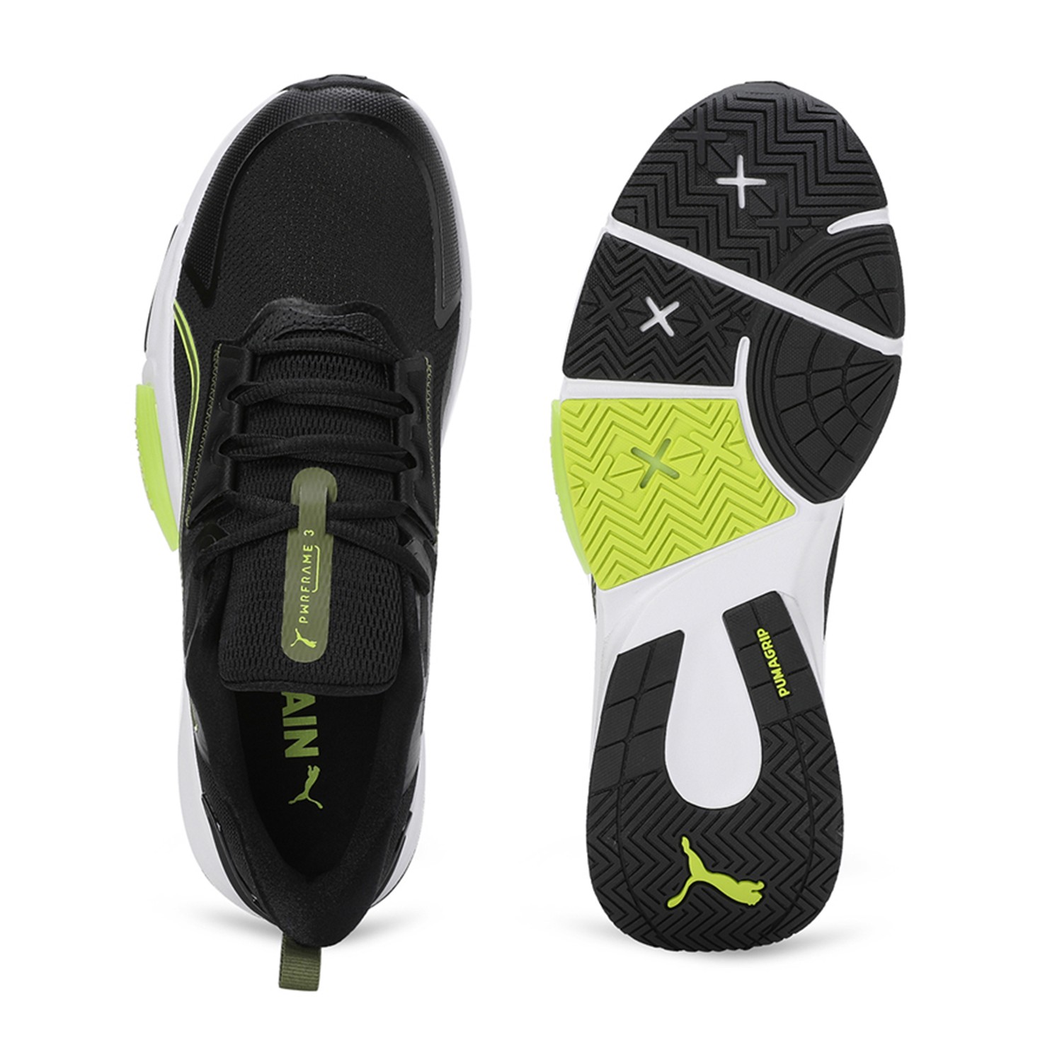Men Pwrframe Tr 3 Black-Green Trainers