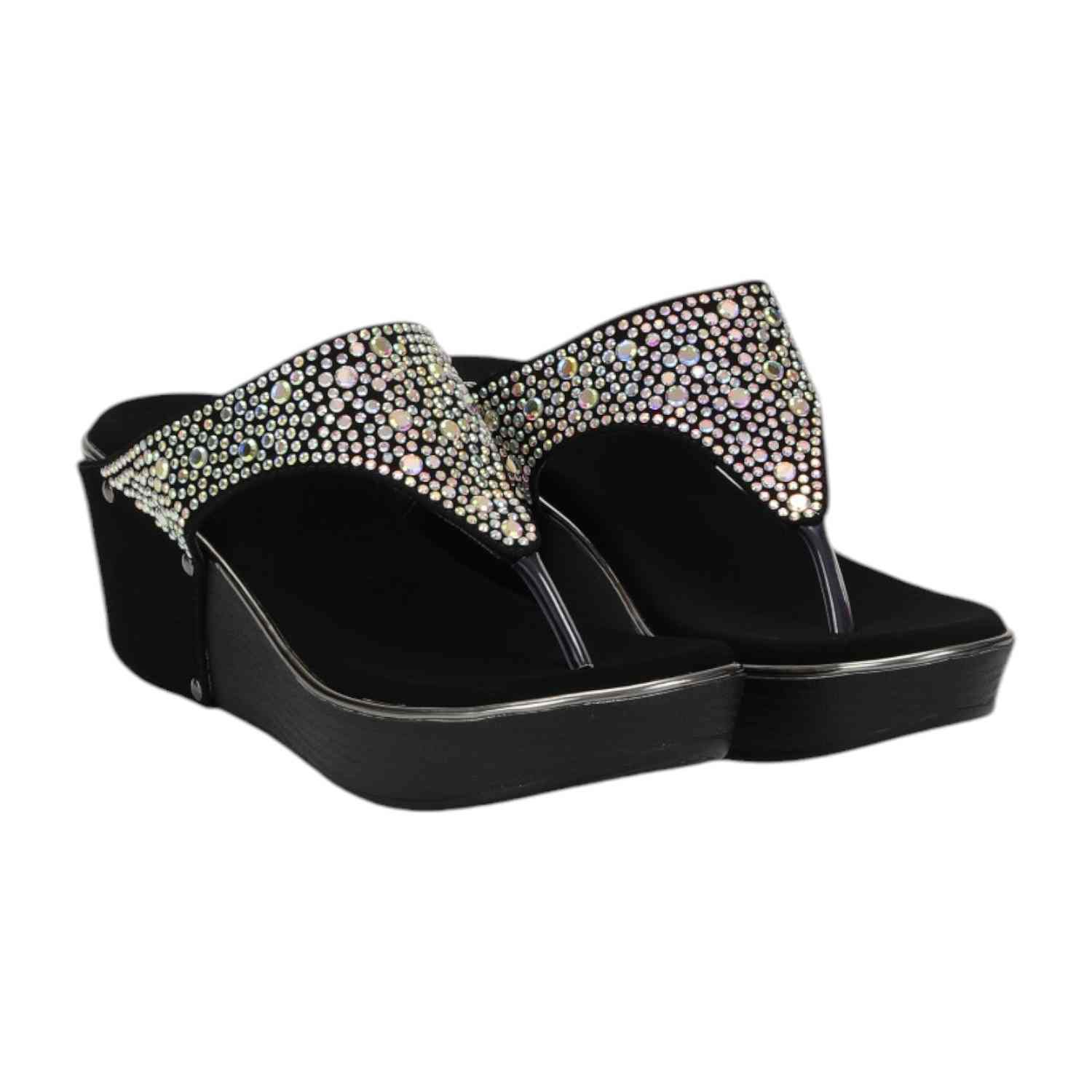 Women  Black Fashion Wedges