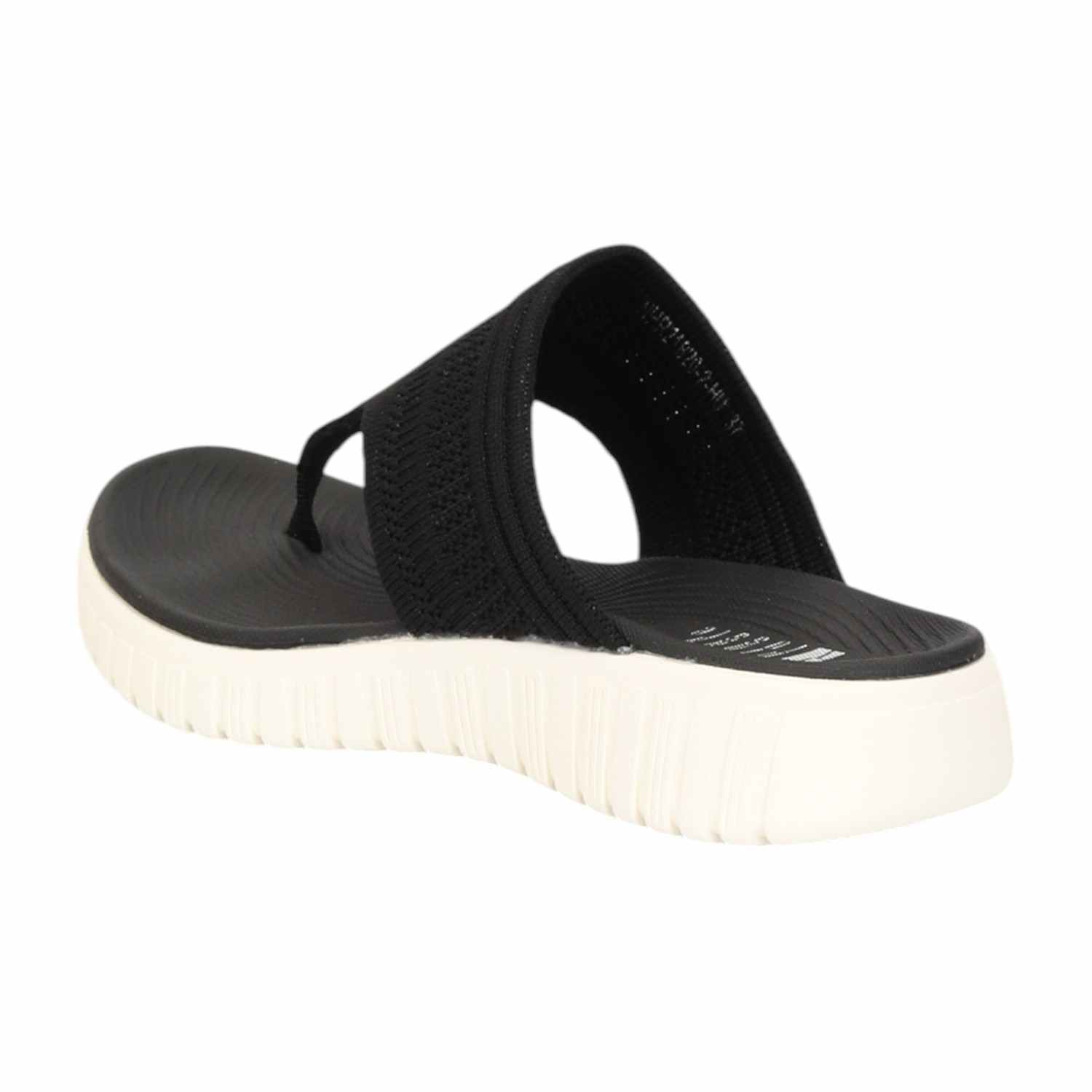 Women Black Thongs with Cushioned Footbed