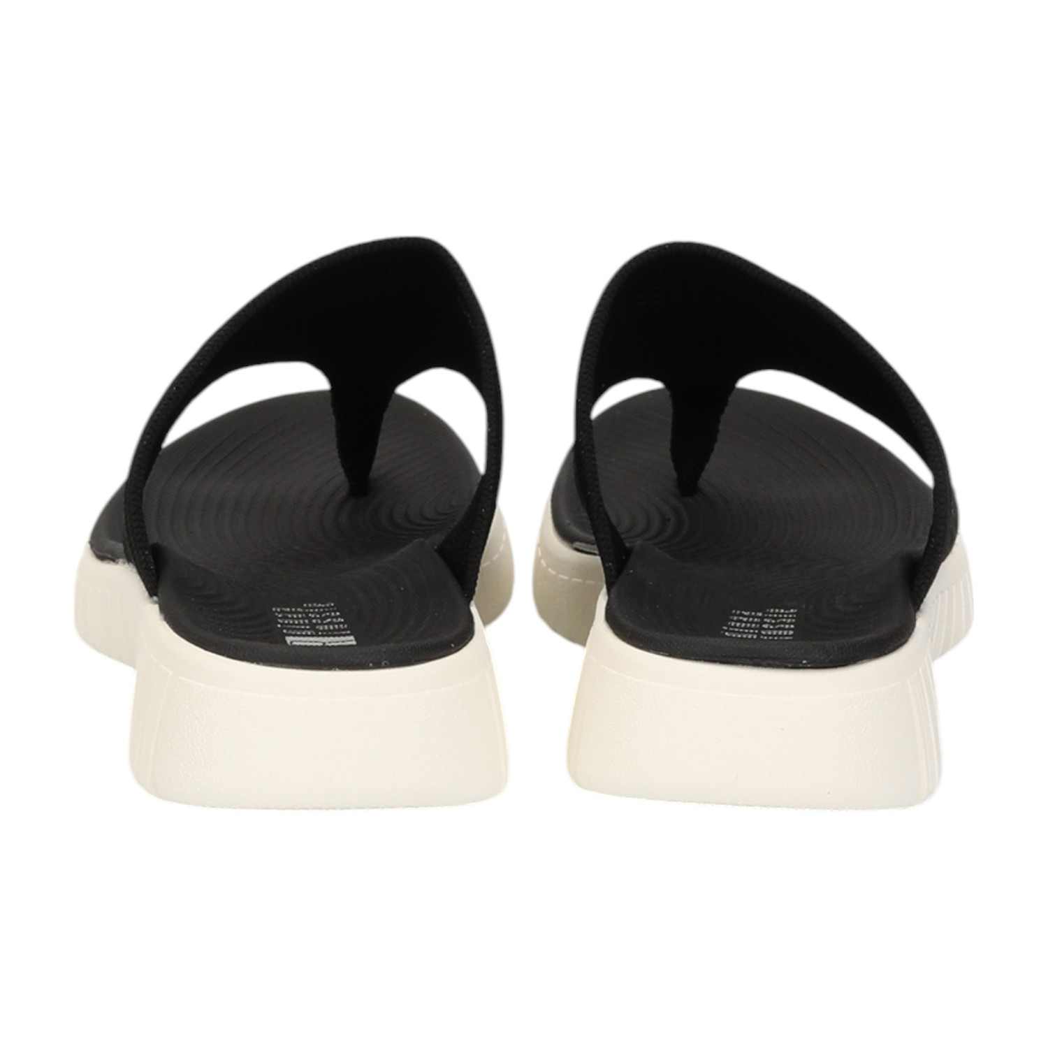 Women Black Thongs with Cushioned Footbed
