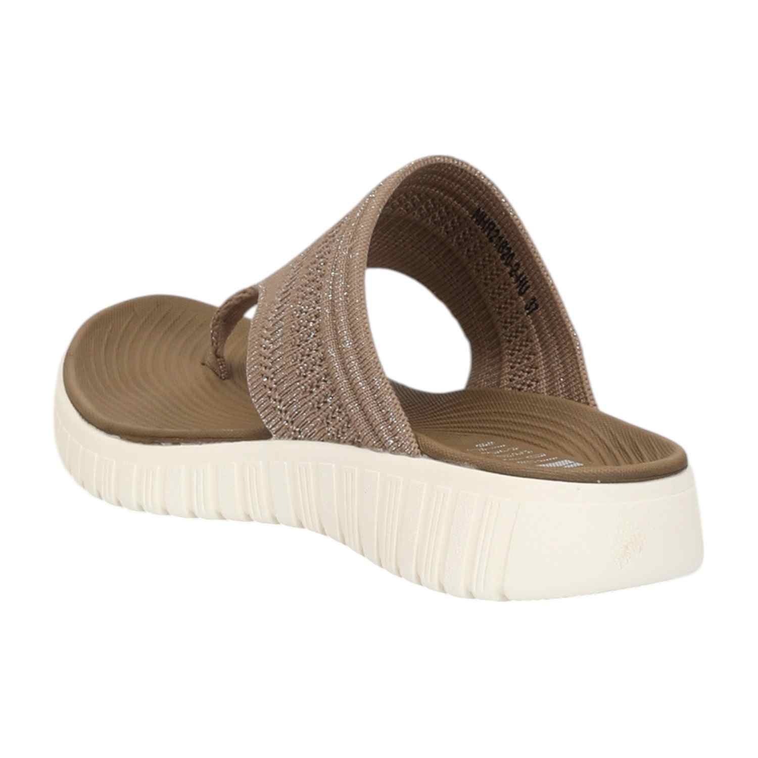 Women Khaki Thongs with Cushioned Footbed