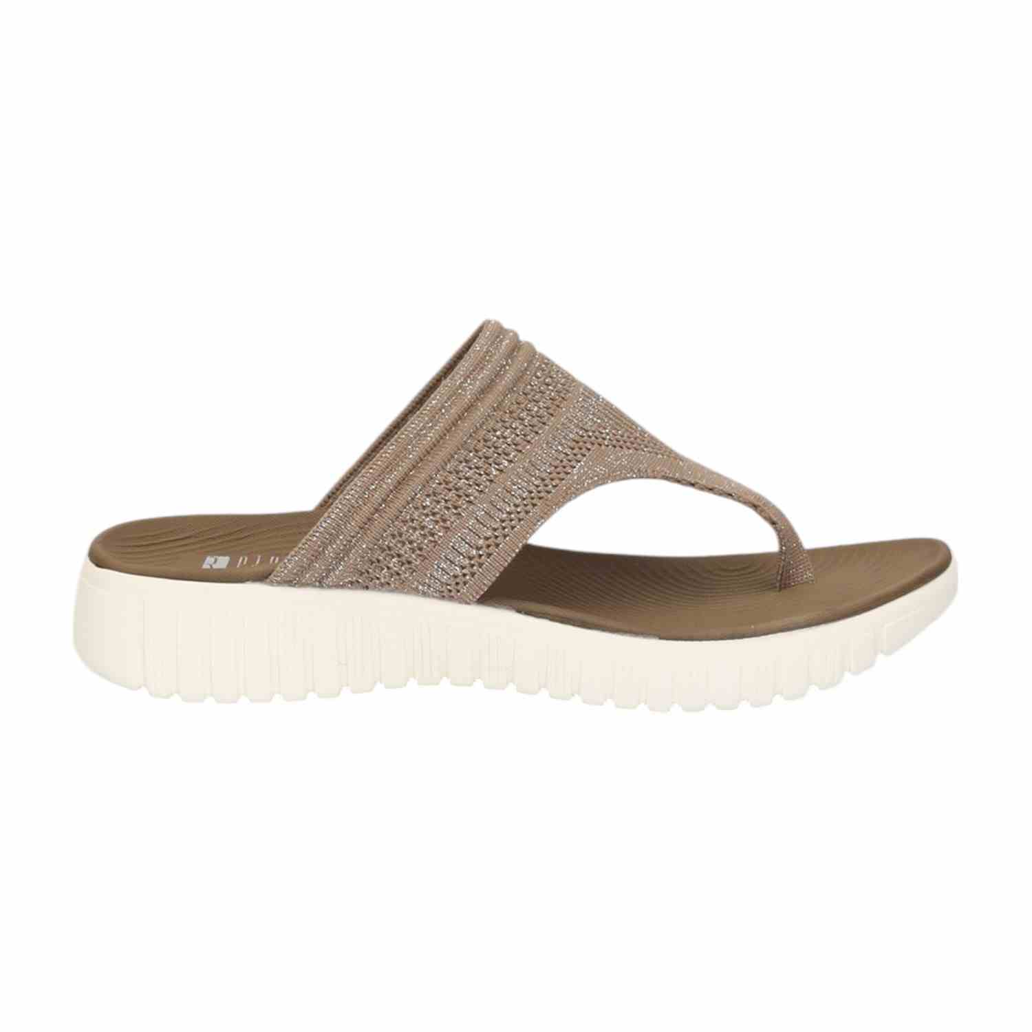 Women Khaki Thongs with Cushioned Footbed