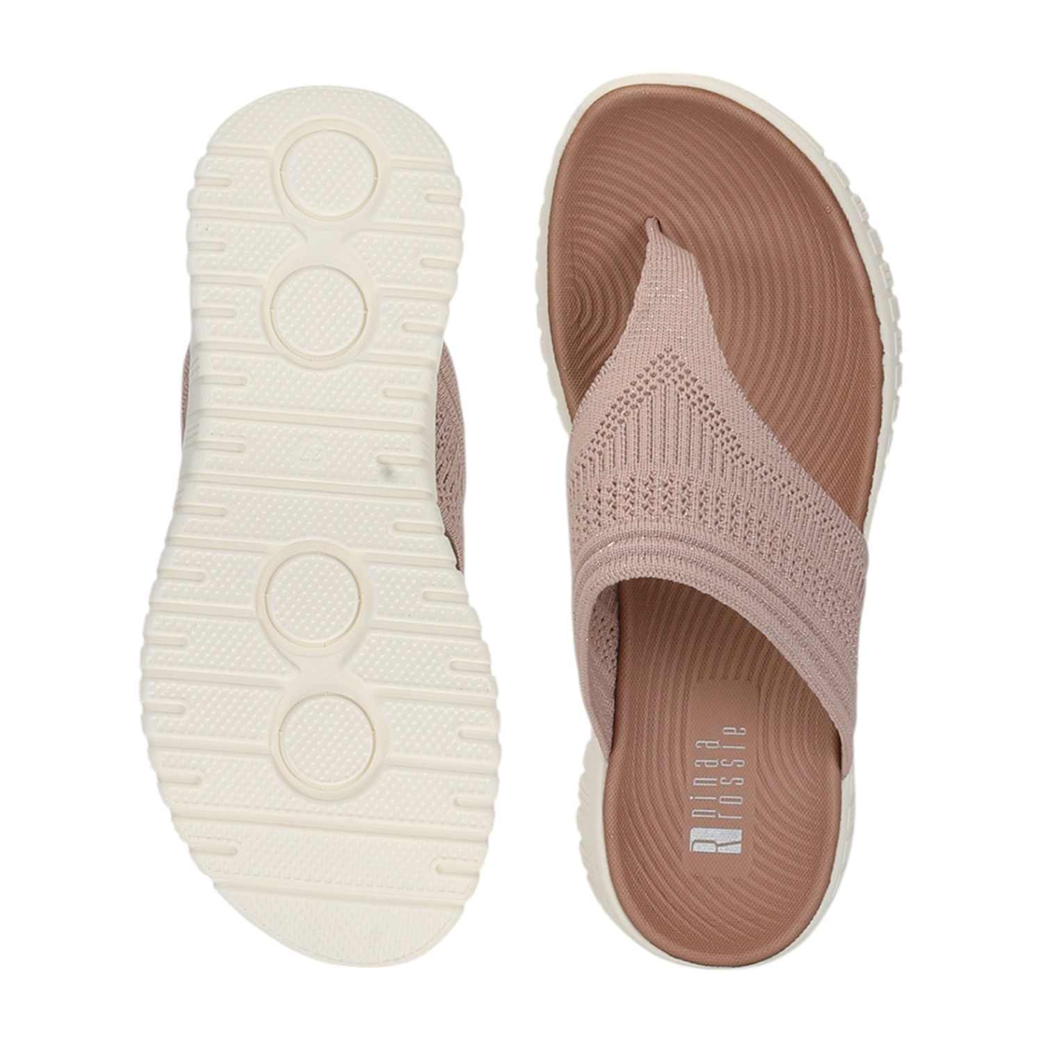 Women Pink Thongs with Cushioned Footbed
