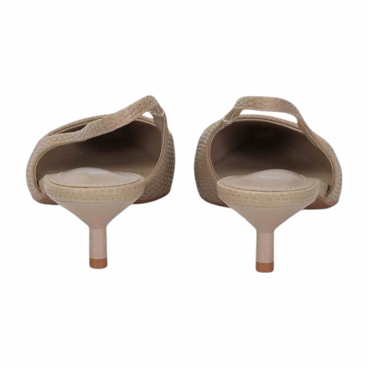 Women Sandals Beige Kitten Heel